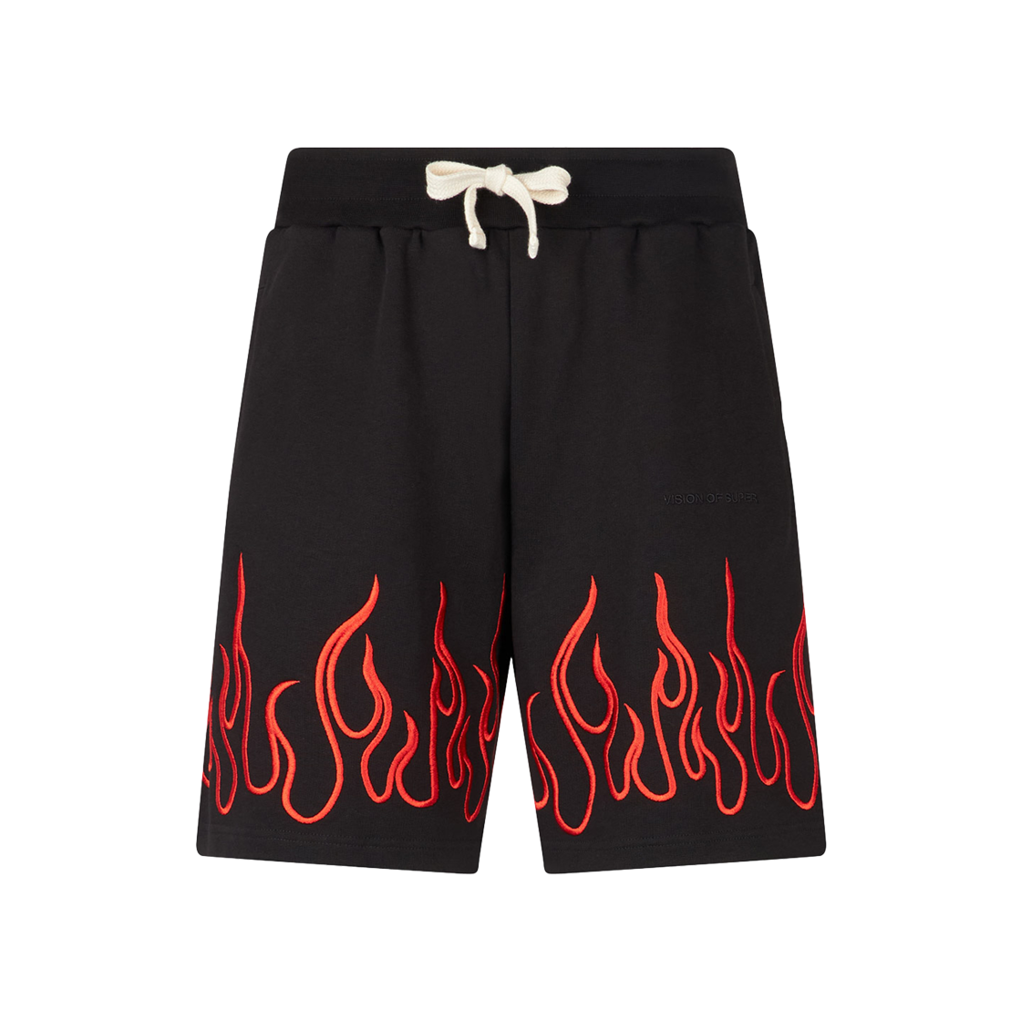 Vision Of Super Black Shorts With Embroidered Red Flames 상세 이미지 1