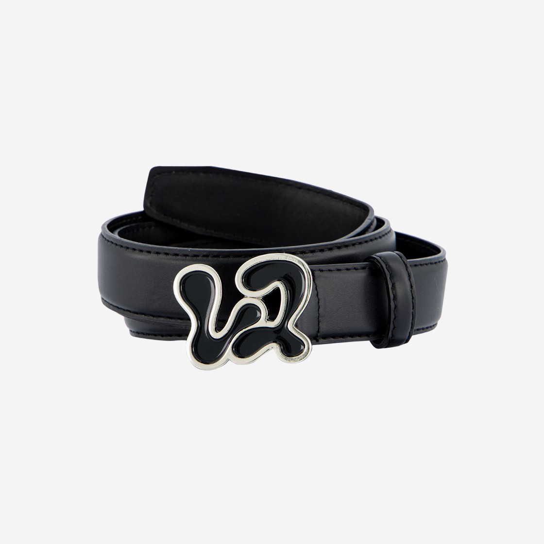 MELLOW Logo Leather Belt Black 상세 이미지 1