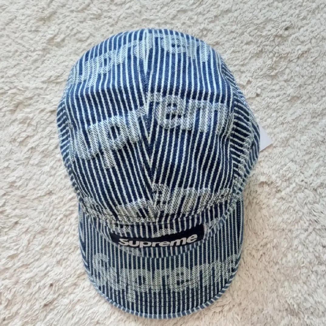 Supreme Denim Camp Cap Stripe - 24SS 착용 스타일 - 2
