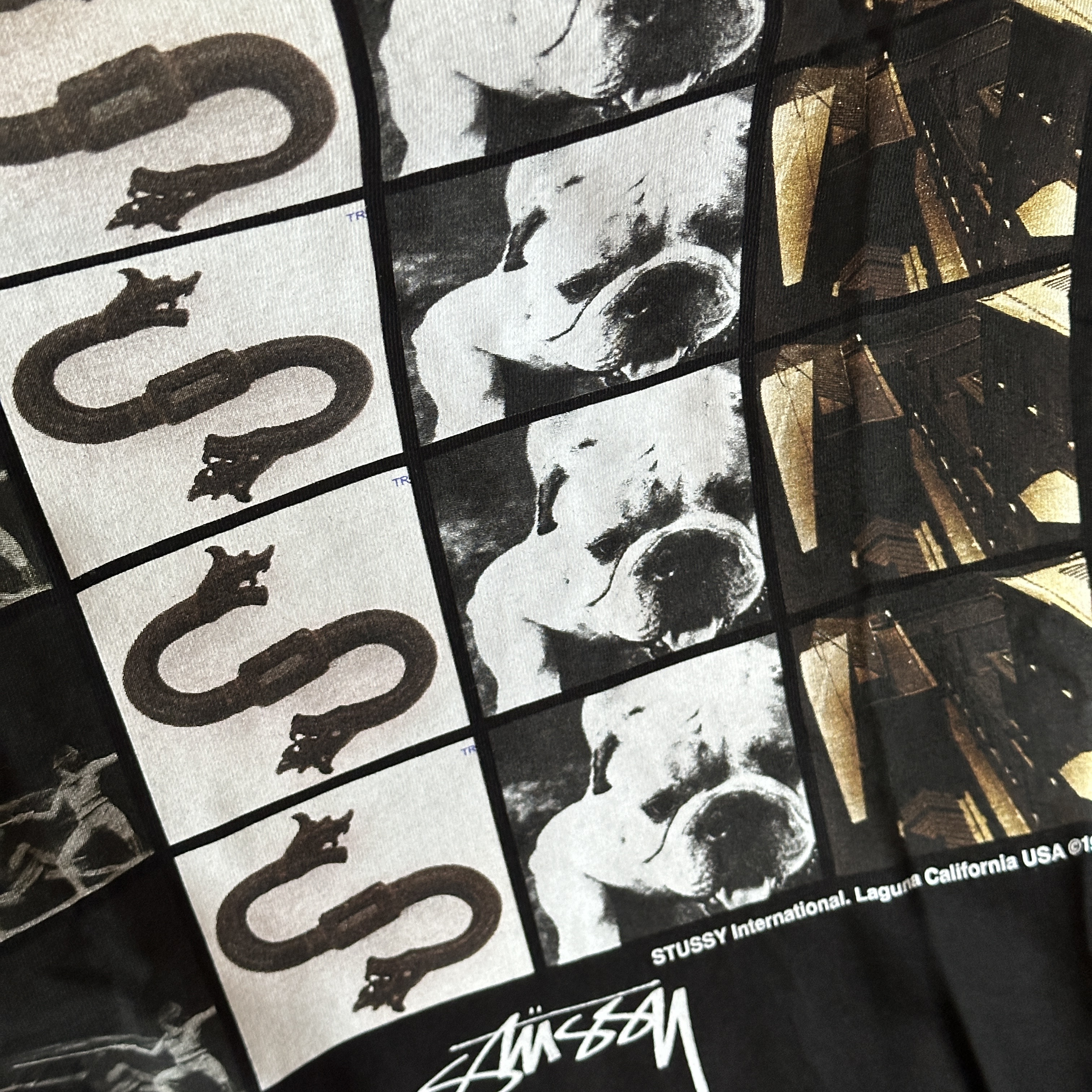 Stussy Grid T-Shirt Black 착용 스타일