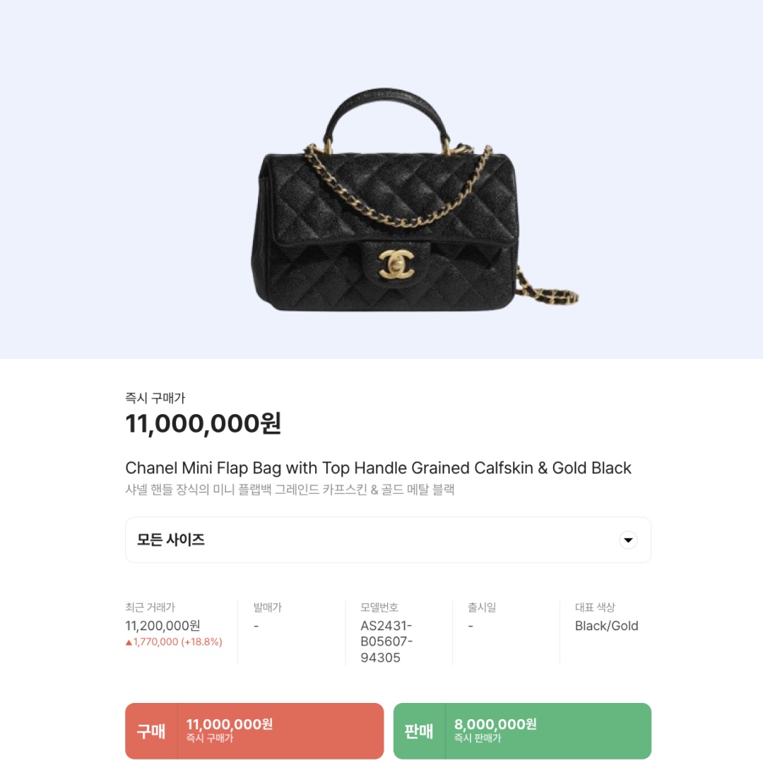 Chanel Mini Flap Bag with Top Handle Grained Calfskin & Gold Black 착용 스타일 - 4