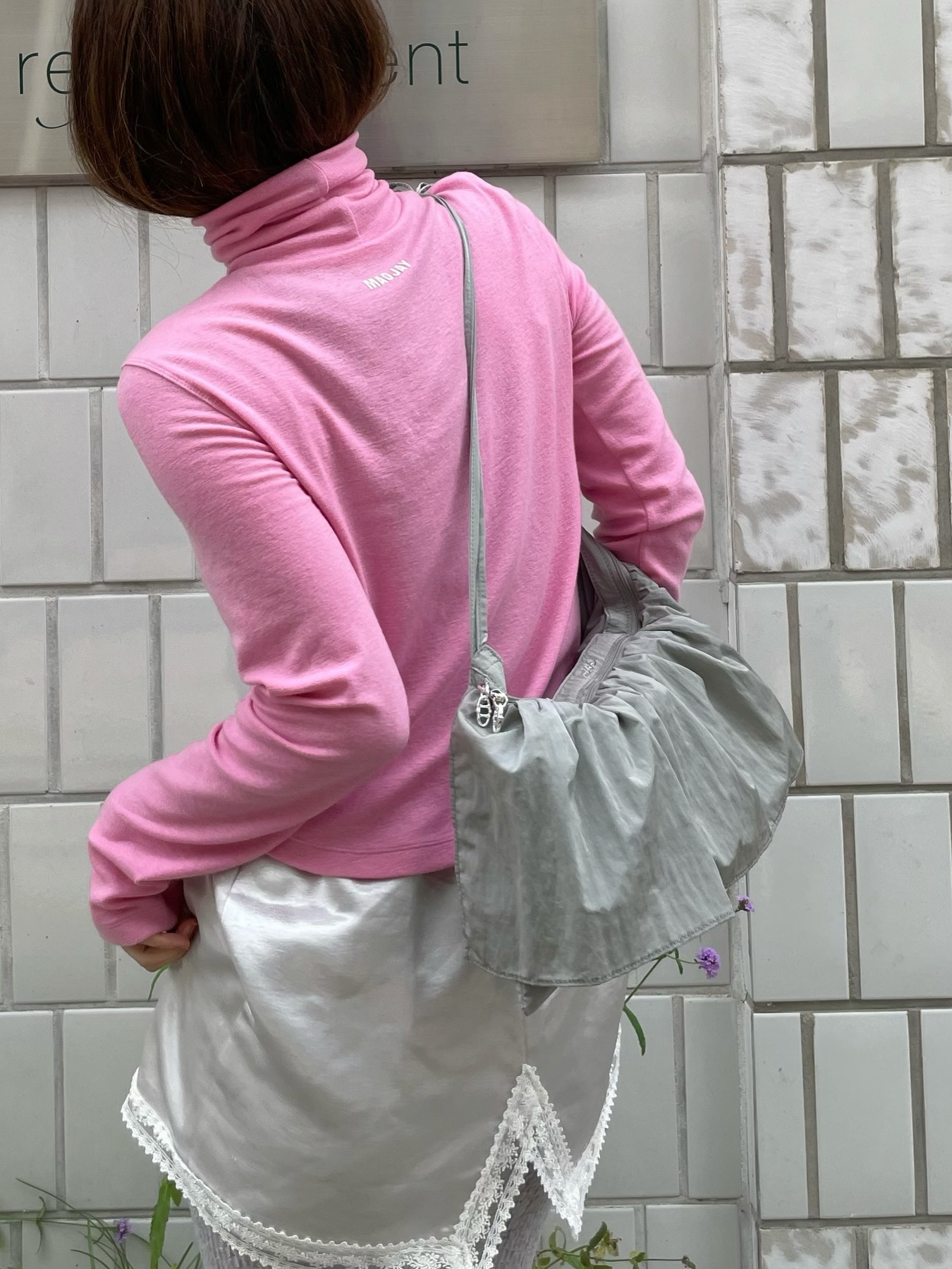 Athe Vanessabruno Prill Layered And Shoulder Bag Gray 착용 스타일 - 4