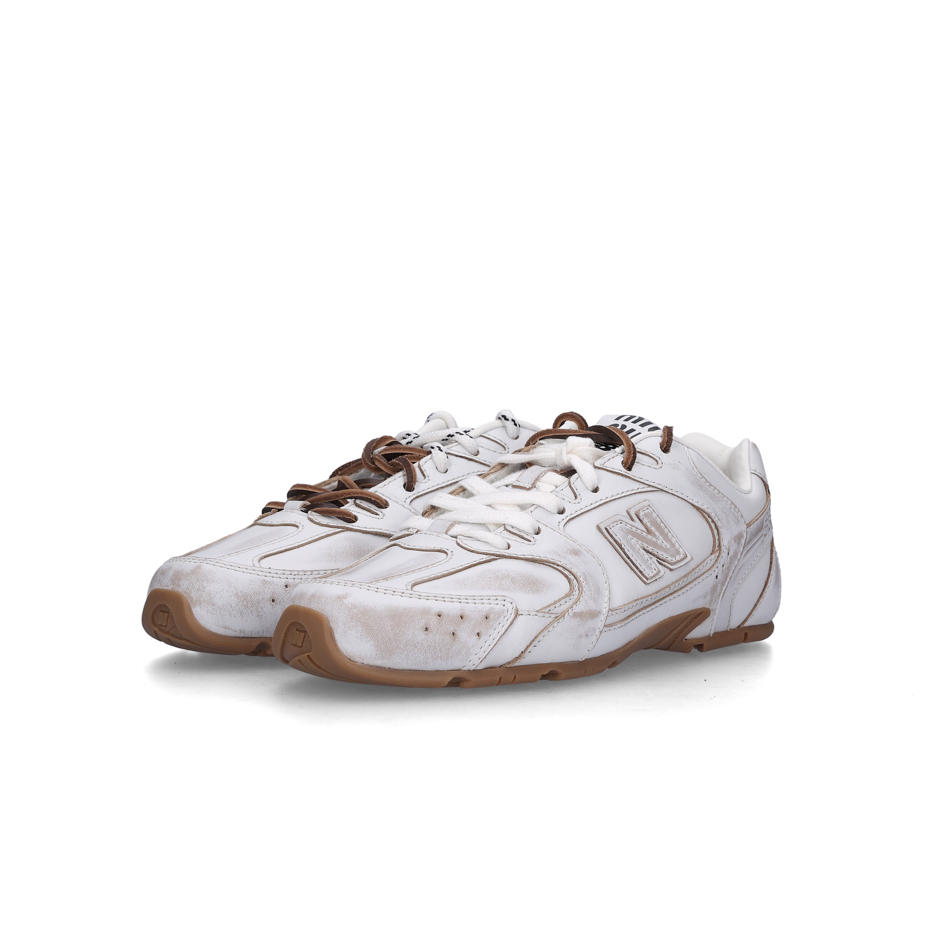 (W) New Balance x Miu Miu 530 SL Leather Sneakers White