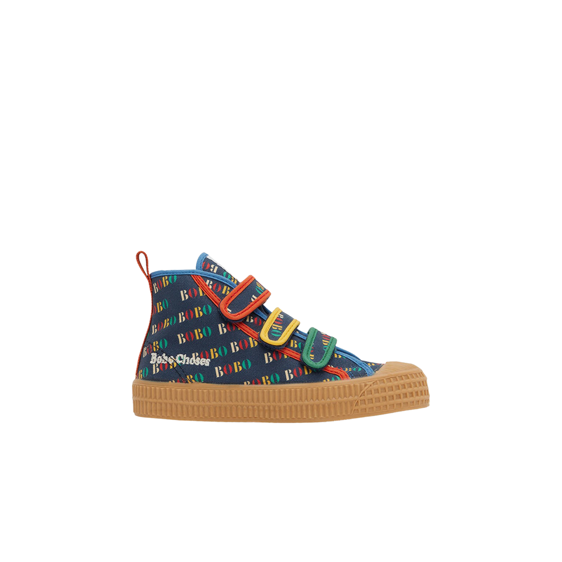 222AI044 (Kids) Bobo Choses Logo Print Touch Strap Sneakers Blue