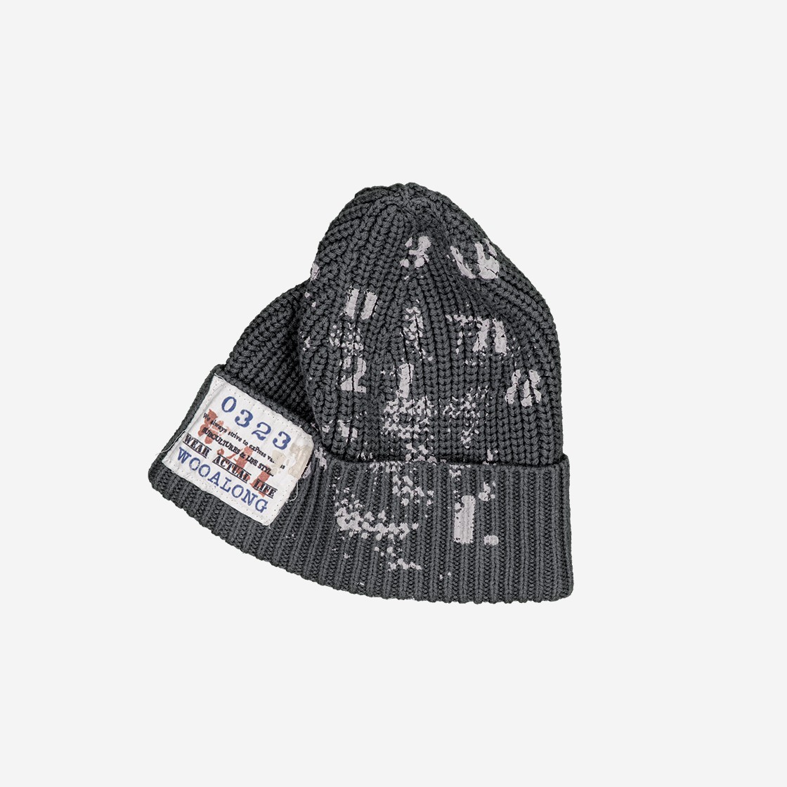 MELLOW Typo Graphic Beanie Charcoal 상세 이미지 3