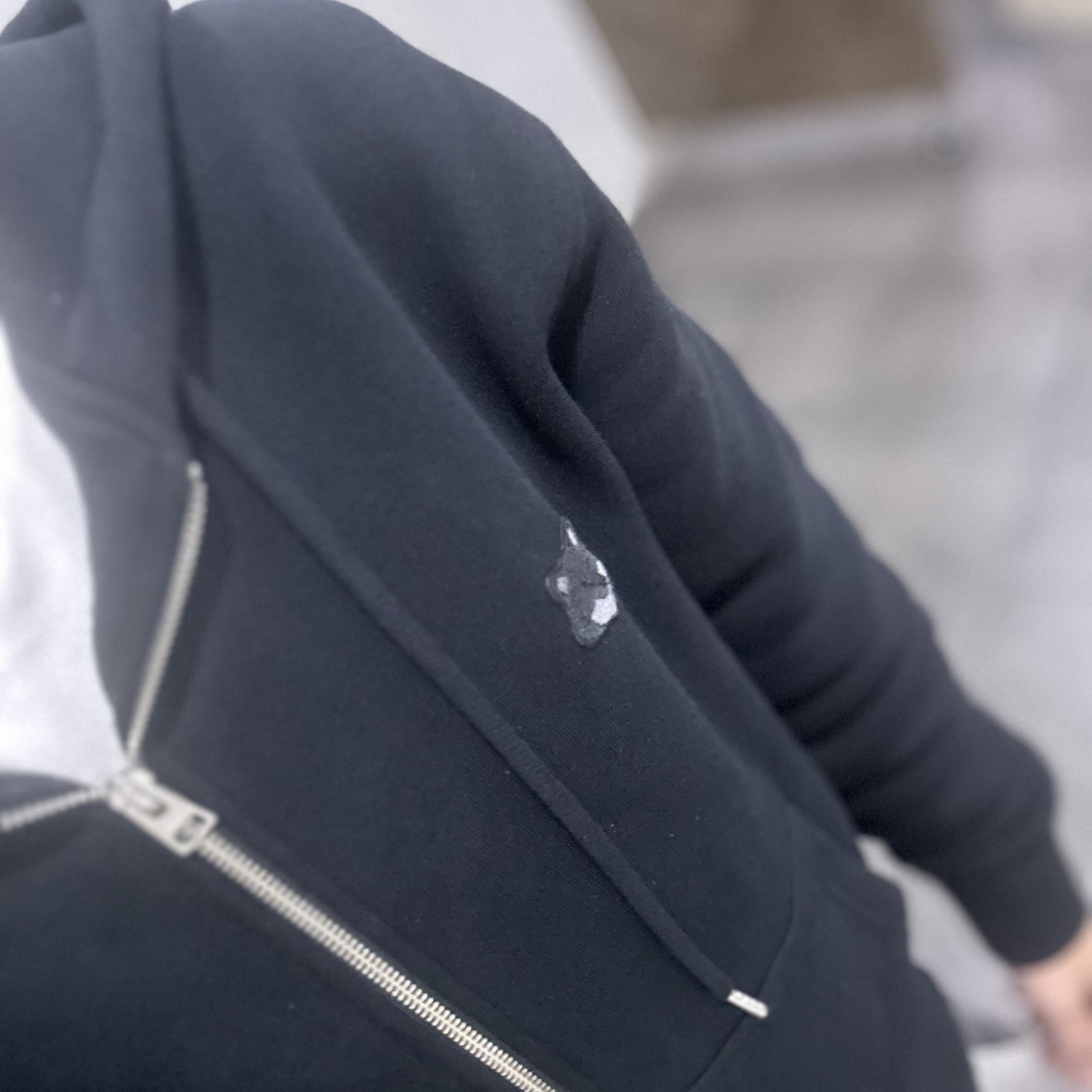 Maison Kitsune Bold Fox Head Patch Comfort Zipped Hoodie Black 착용 스타일