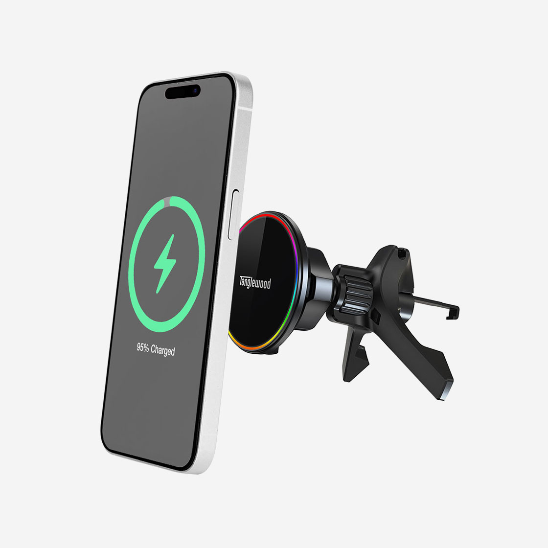 탱글우드 카멜레온 엠비언트 라이트 링 차량용 맥세이프 무선 충전 거치대(Tanglewood Chameleon Ambient Light Ring Magnetic Wireless Car Charger) - 2