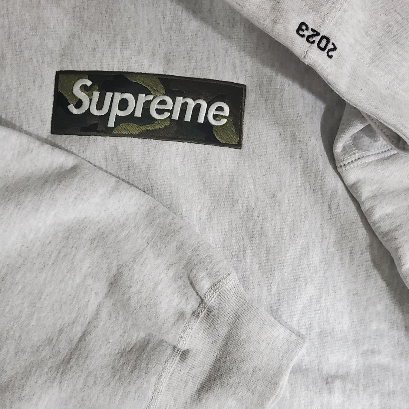Supreme Box Logo Hooded Sweatshirt Ash Grey - 23FW 착용 스타일