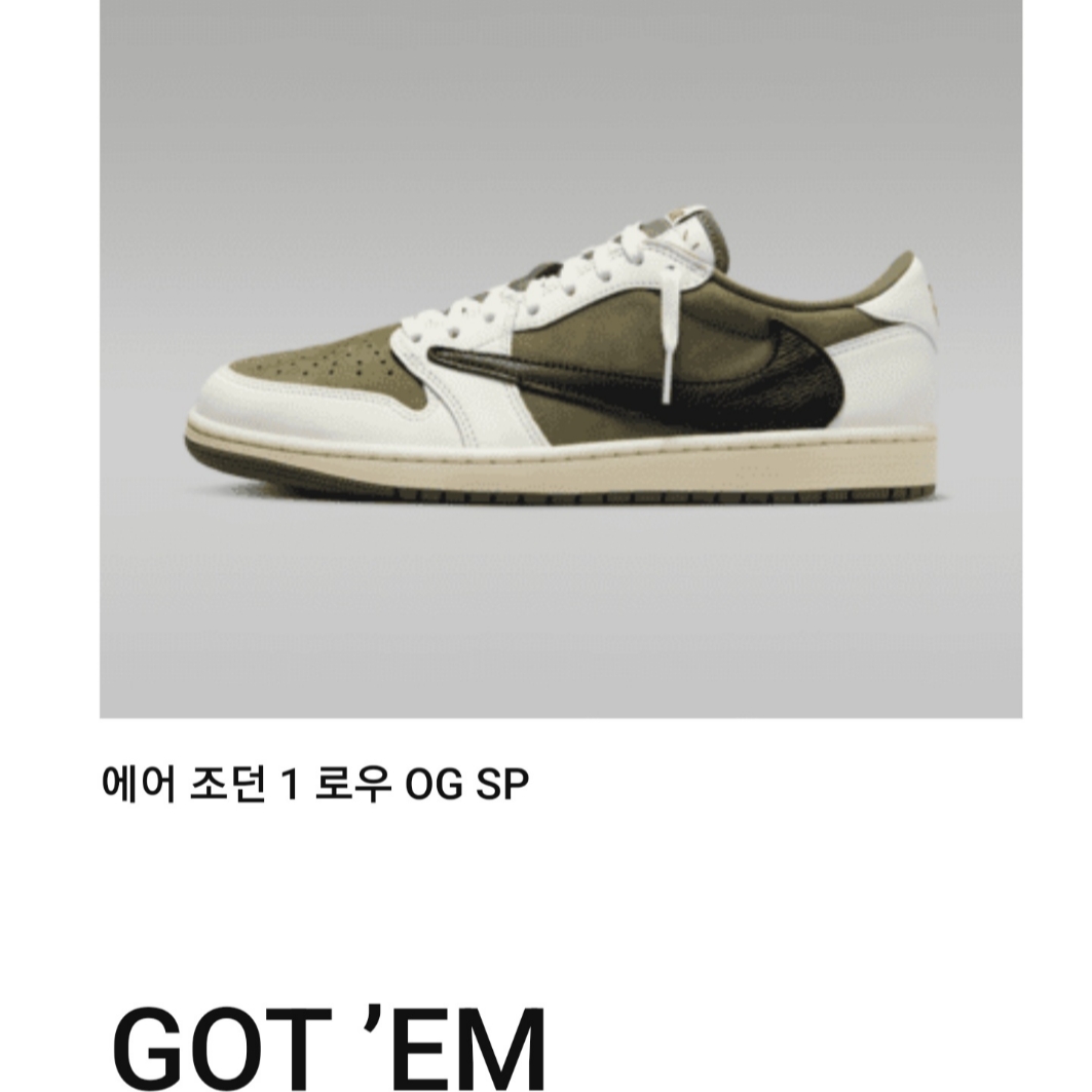 Jordan 1 x Travis Scott Retro Low OG SP Reverse Olive 착용 스타일 - 1