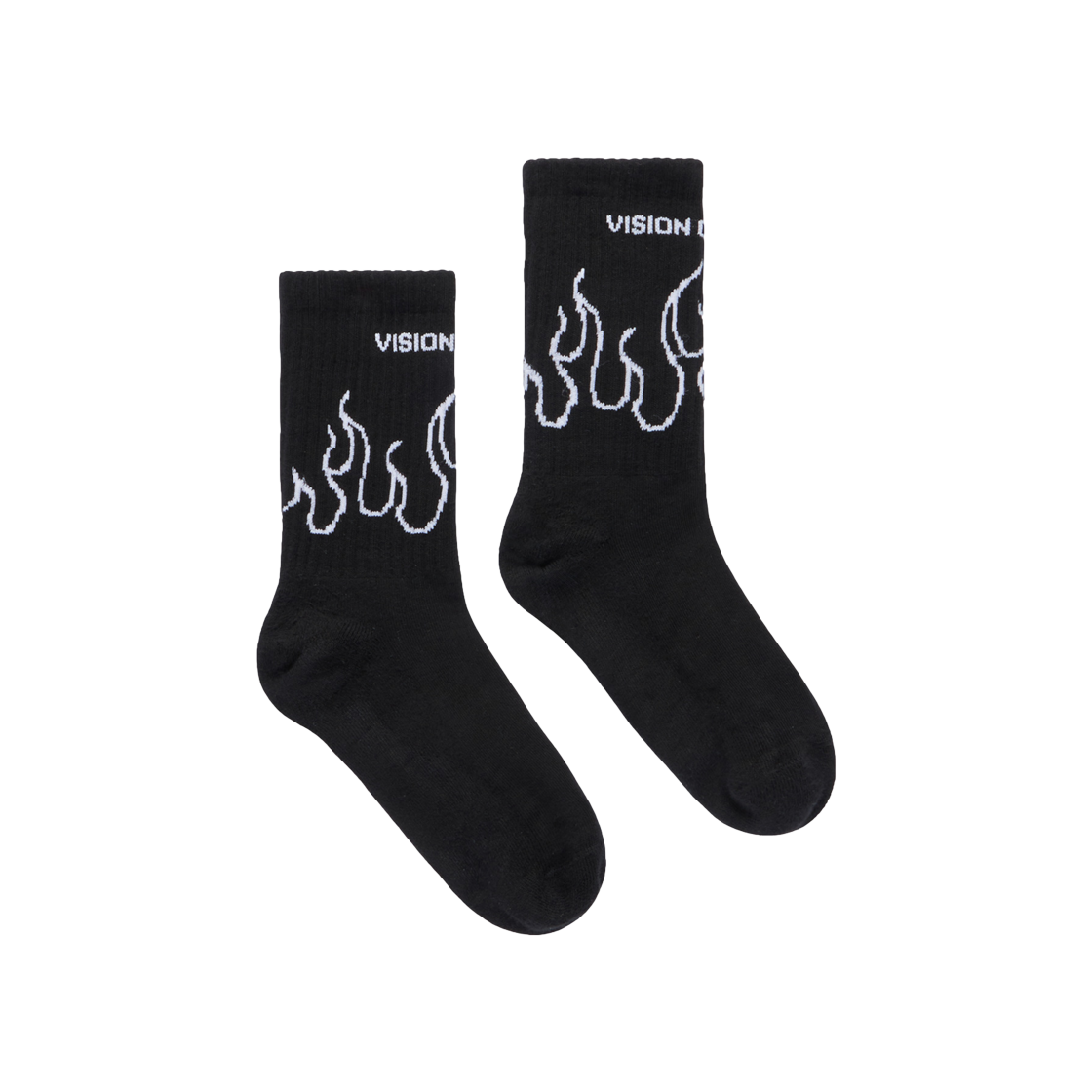 Vision Of Super Black Socks With White Contour Flames 상세 이미지 1