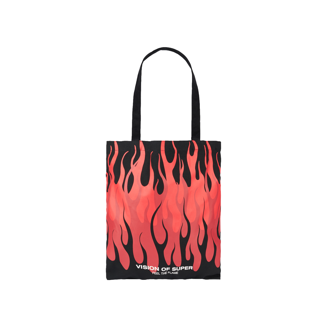 Vision Of Super Black Shopper Bag With Triple Flames And Logo Print 상세 이미지 1