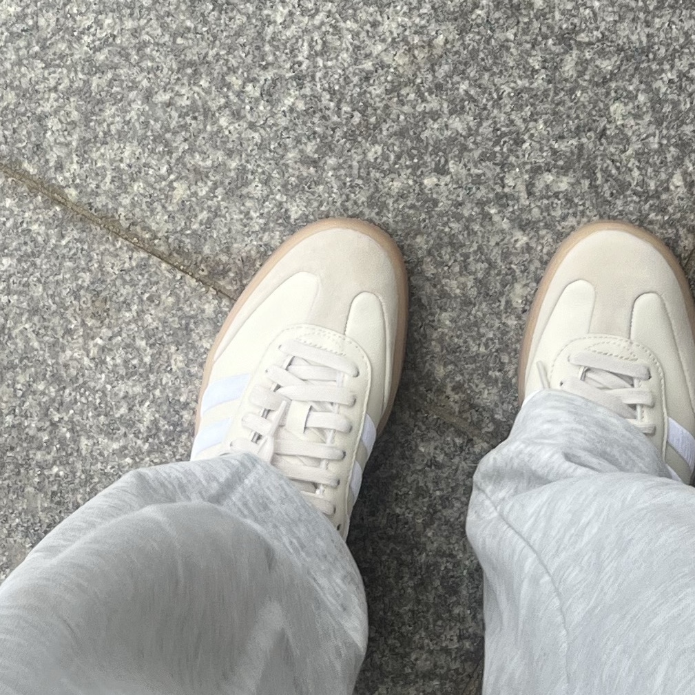 (W) Adidas Sambae Wonder White Silver Metallic 착용 스타일 - 2