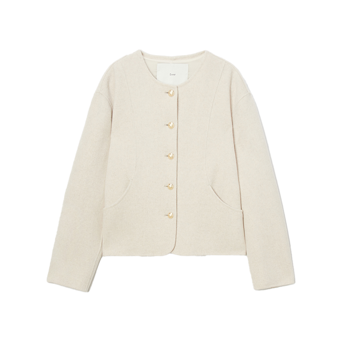 Dunst Handmade Cashmere Collarless Jacket Cream Beige 상세 이미지 1