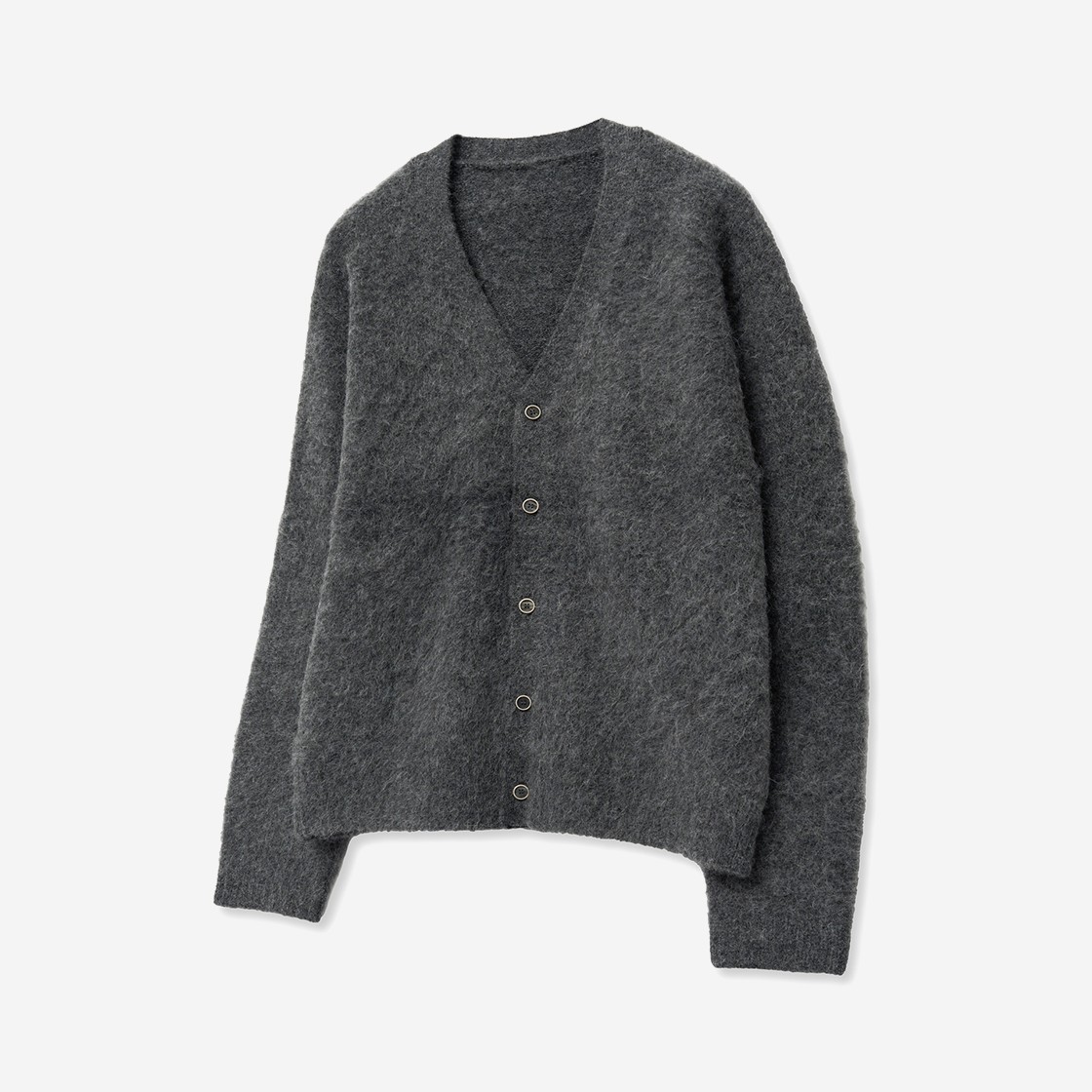 TNGT Over-Fit Alpaca Brushed Cardigan Grey 상세 이미지 1