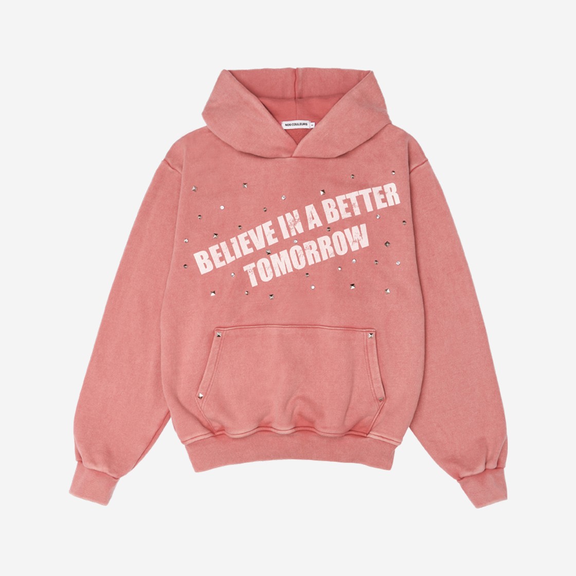 Nos Couleurs Believe Stud Hoodie Pink 상세 이미지 1