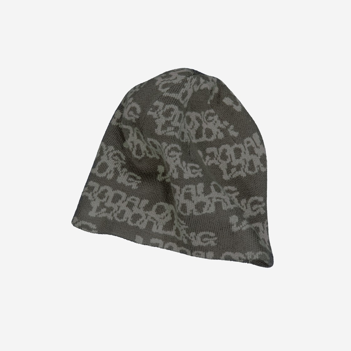 MELLOW Lettering Pattern Beanie Khaki 상세 이미지 2