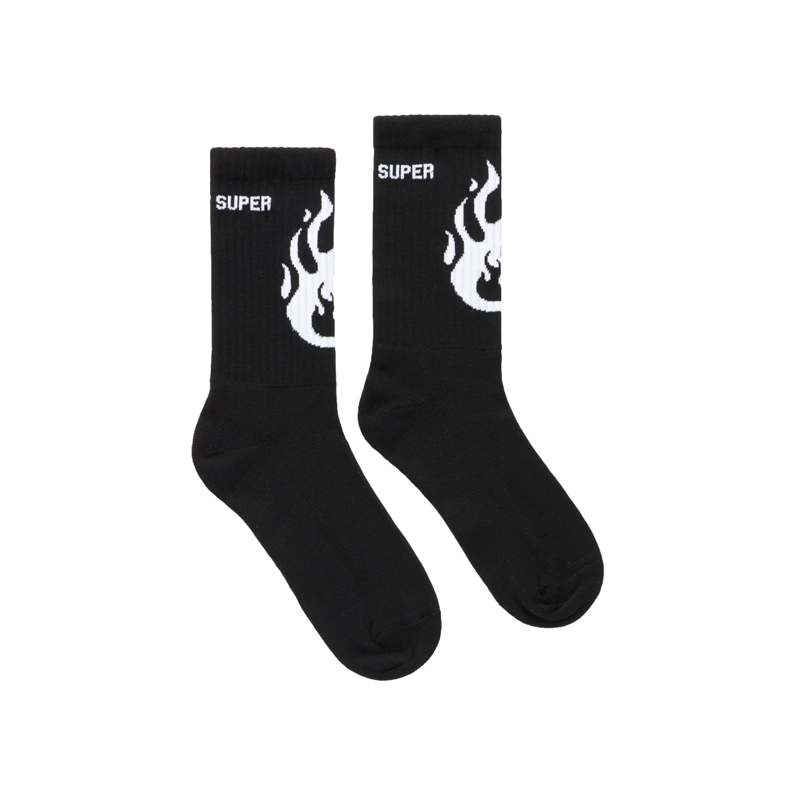 Vision Of Super Black Socks With White Fire Logo 상세 이미지 1