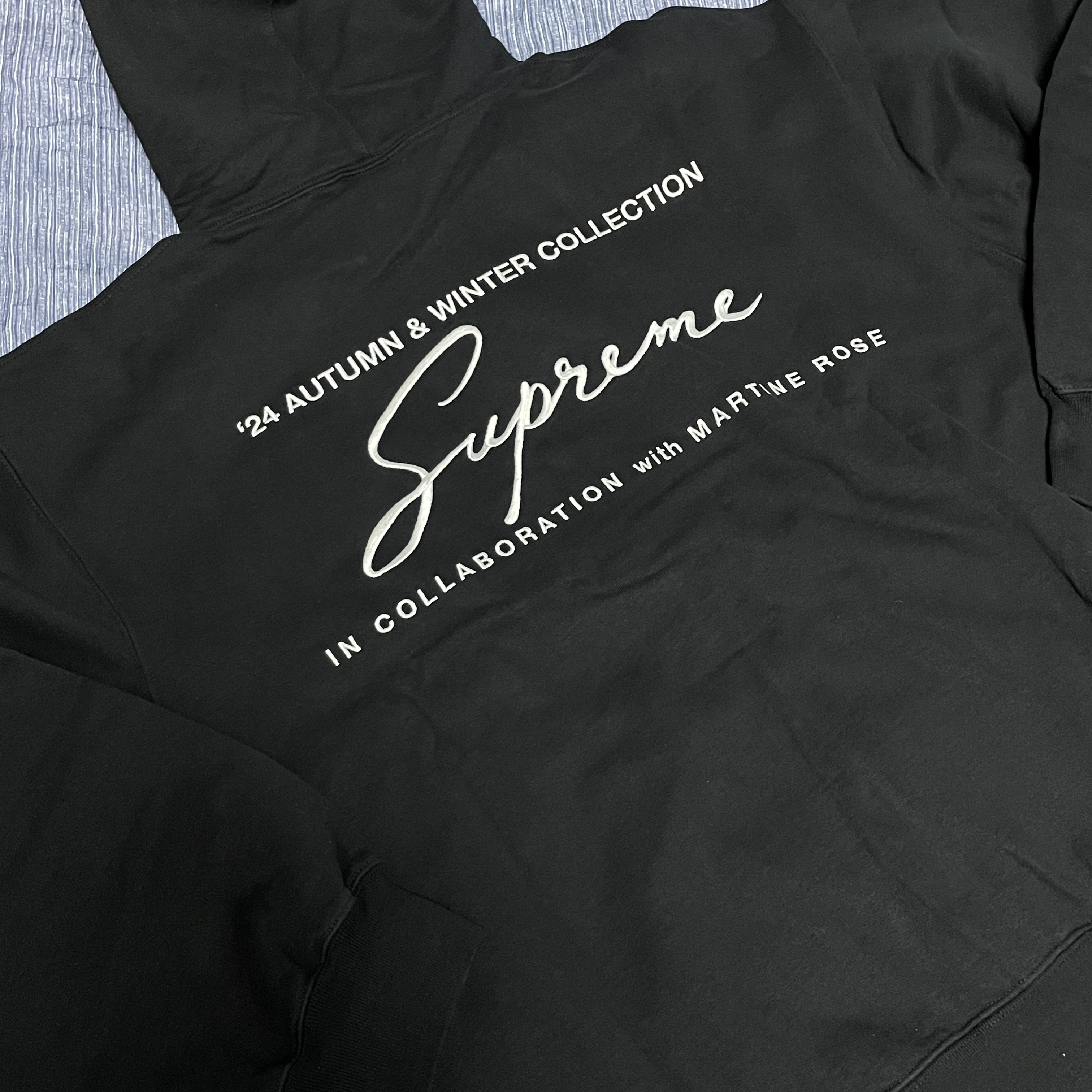 Supreme x Martine Rose Hooded Sweatshirt Black - 24FW 착용 스타일