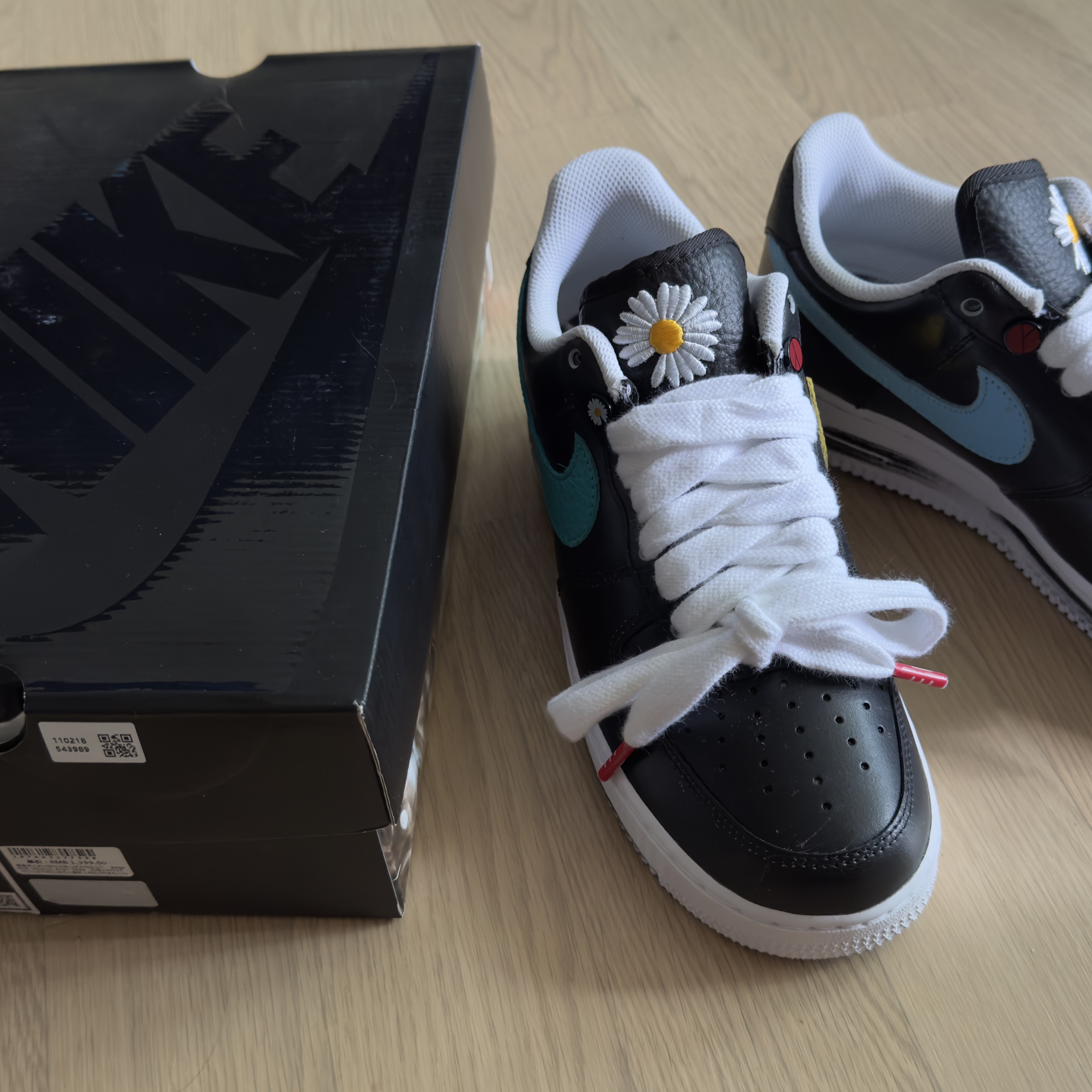 Nike x Peaceminusone Air Force 1 Low Para-Noise 3.0 Black and Multicolor 착용 스타일 - 2
