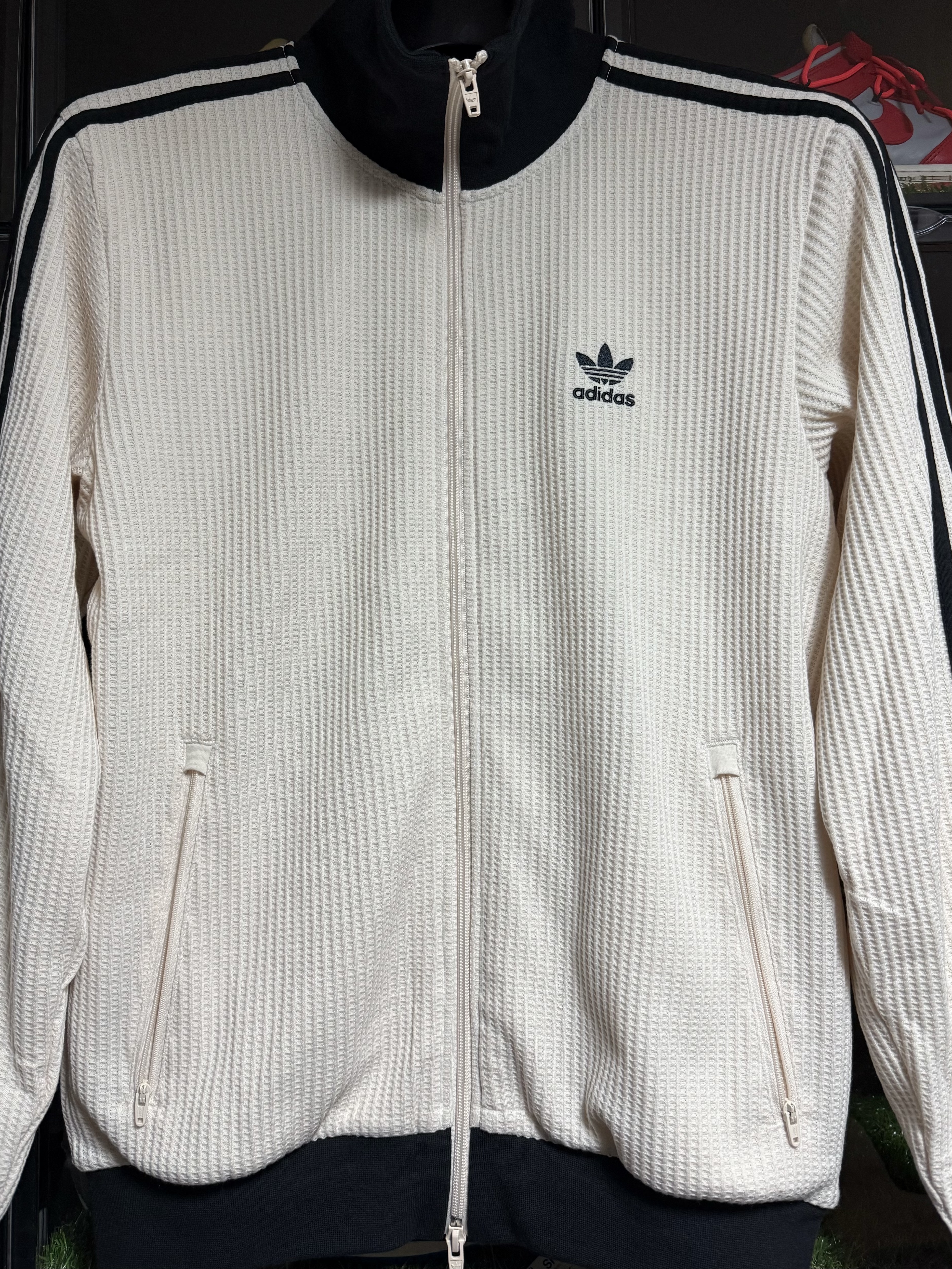 Adidas Waffle Beckenbauer Track Top Wonder White - KR Sizing 착용 스타일