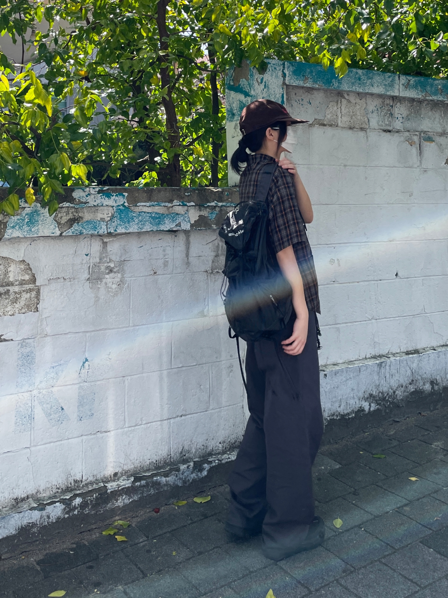 Safarispot Pocket Check Half Shirts Brown, Hoka Bondi 8 Black - Wide 착용 스타일 - 3