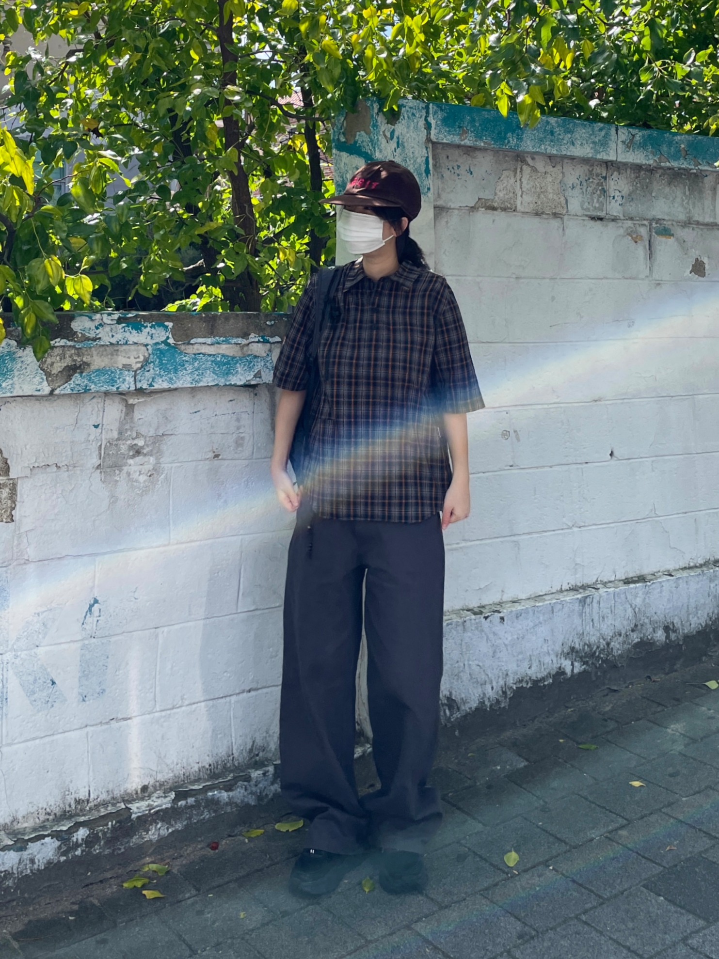 Safarispot Pocket Check Half Shirts Brown, Hoka Bondi 8 Black - Wide 착용 스타일 - 6