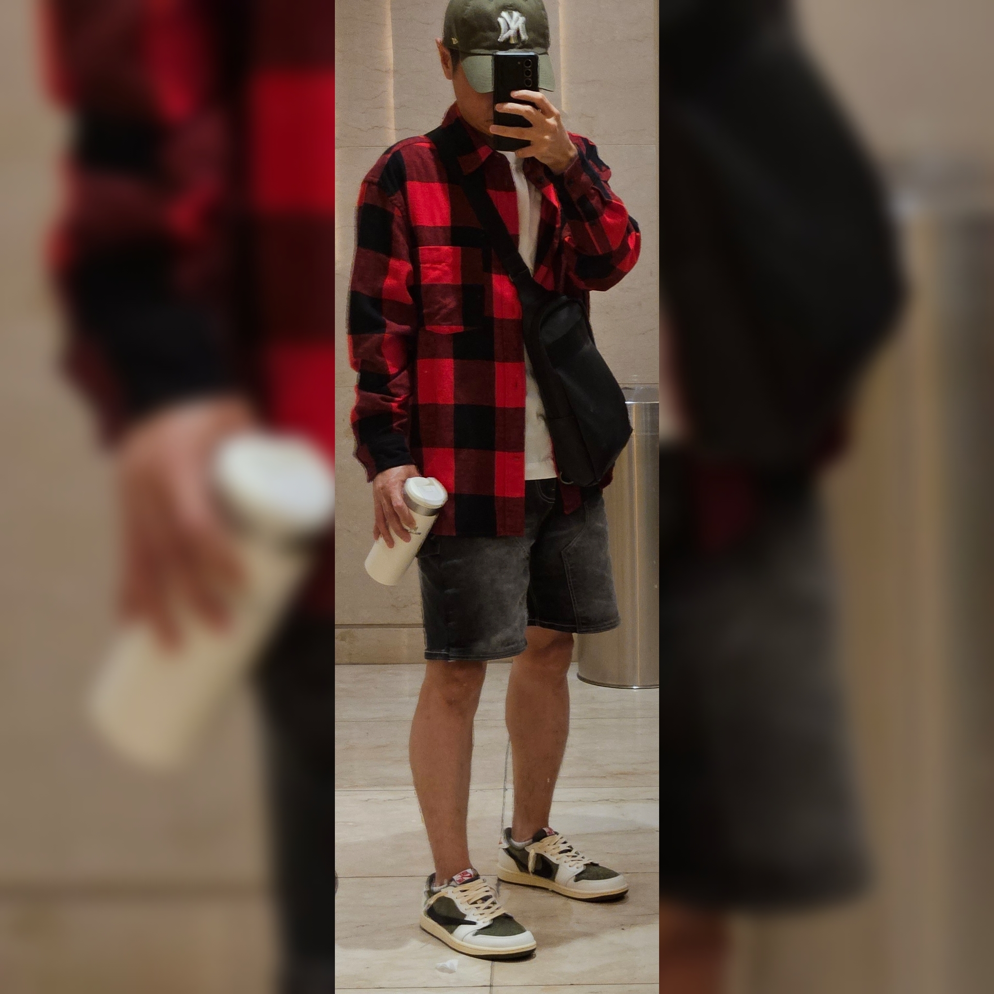 Jordan 1 x Travis Scott Retro Low OG SP Reverse Olive 착용 스타일