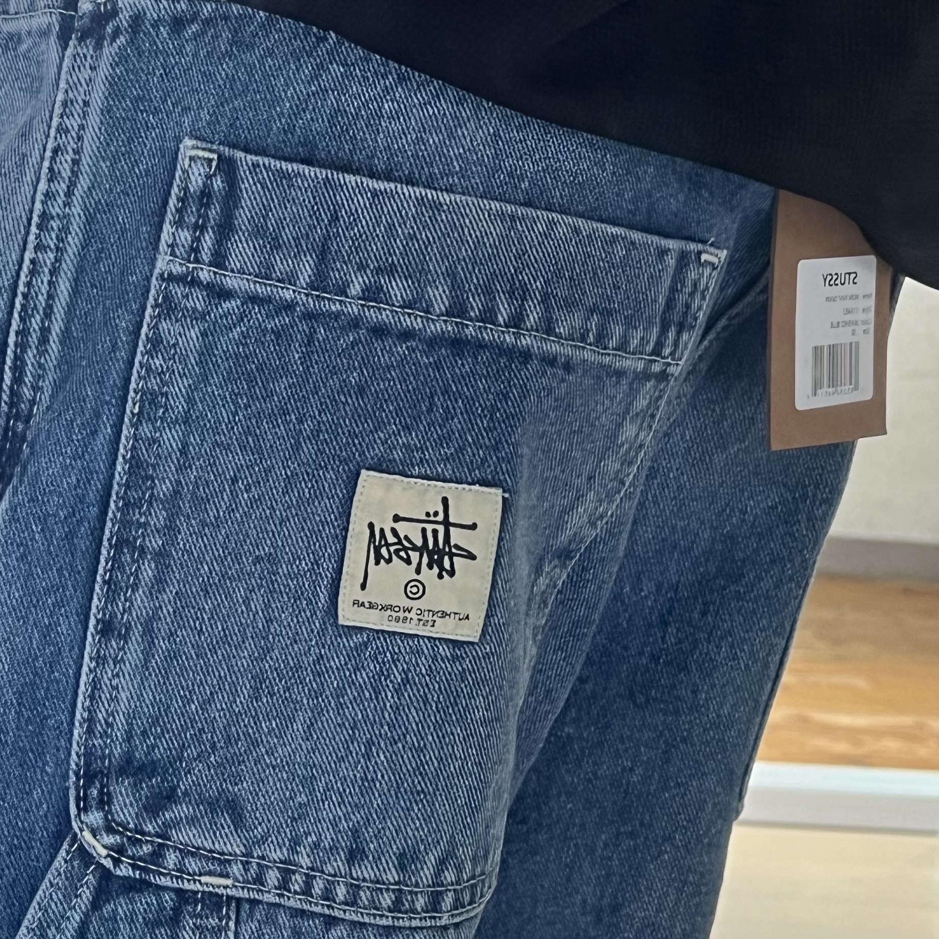 Stussy Denim Work Pants Blue 착용 스타일