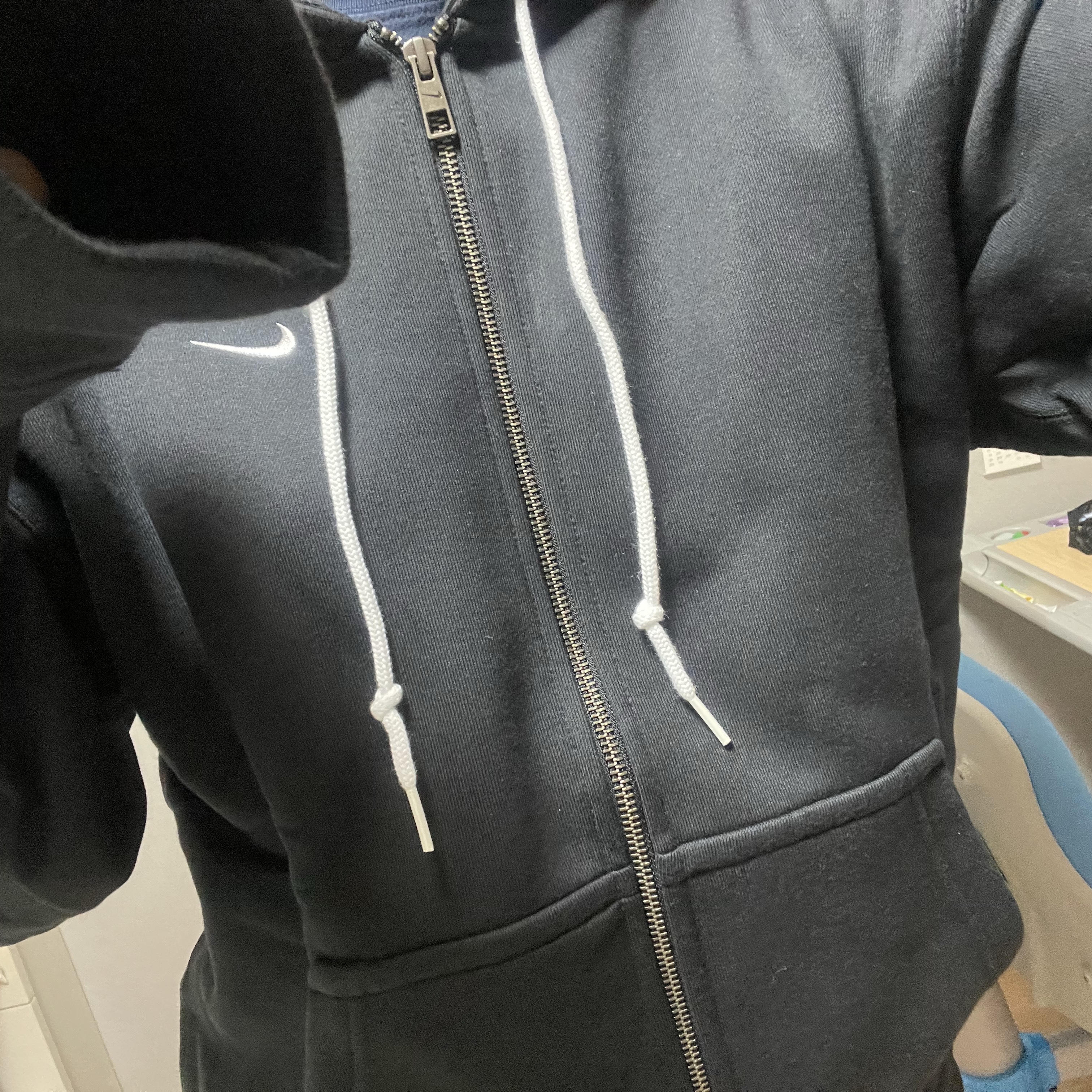 Nike NRG Solo Swoosh Full Zip Hoodie Black - Asia 착용 스타일