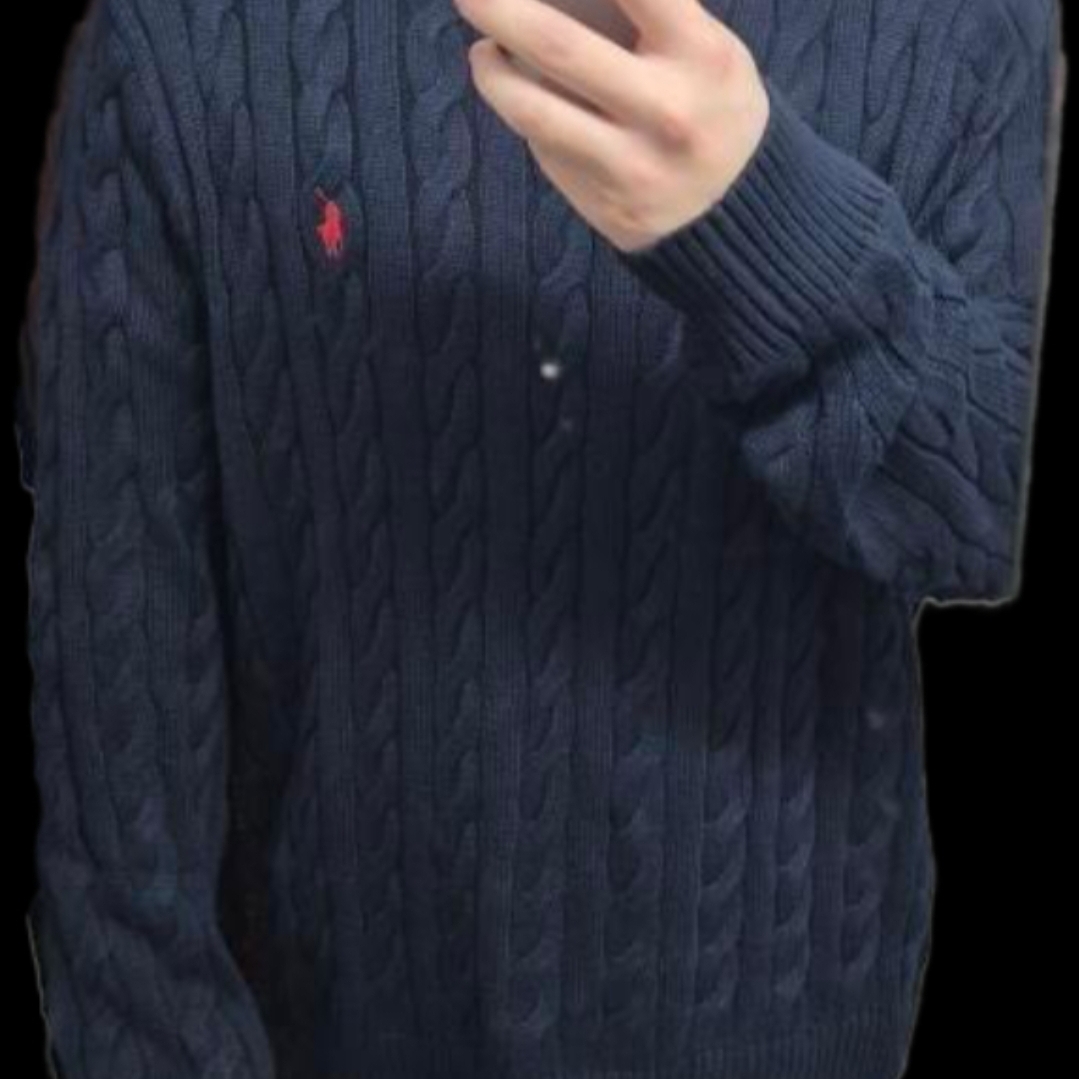 [30%적립] Polo Ralph Lauren Cable Knit Cotton Sweater Hunter Navy 착용 스타일