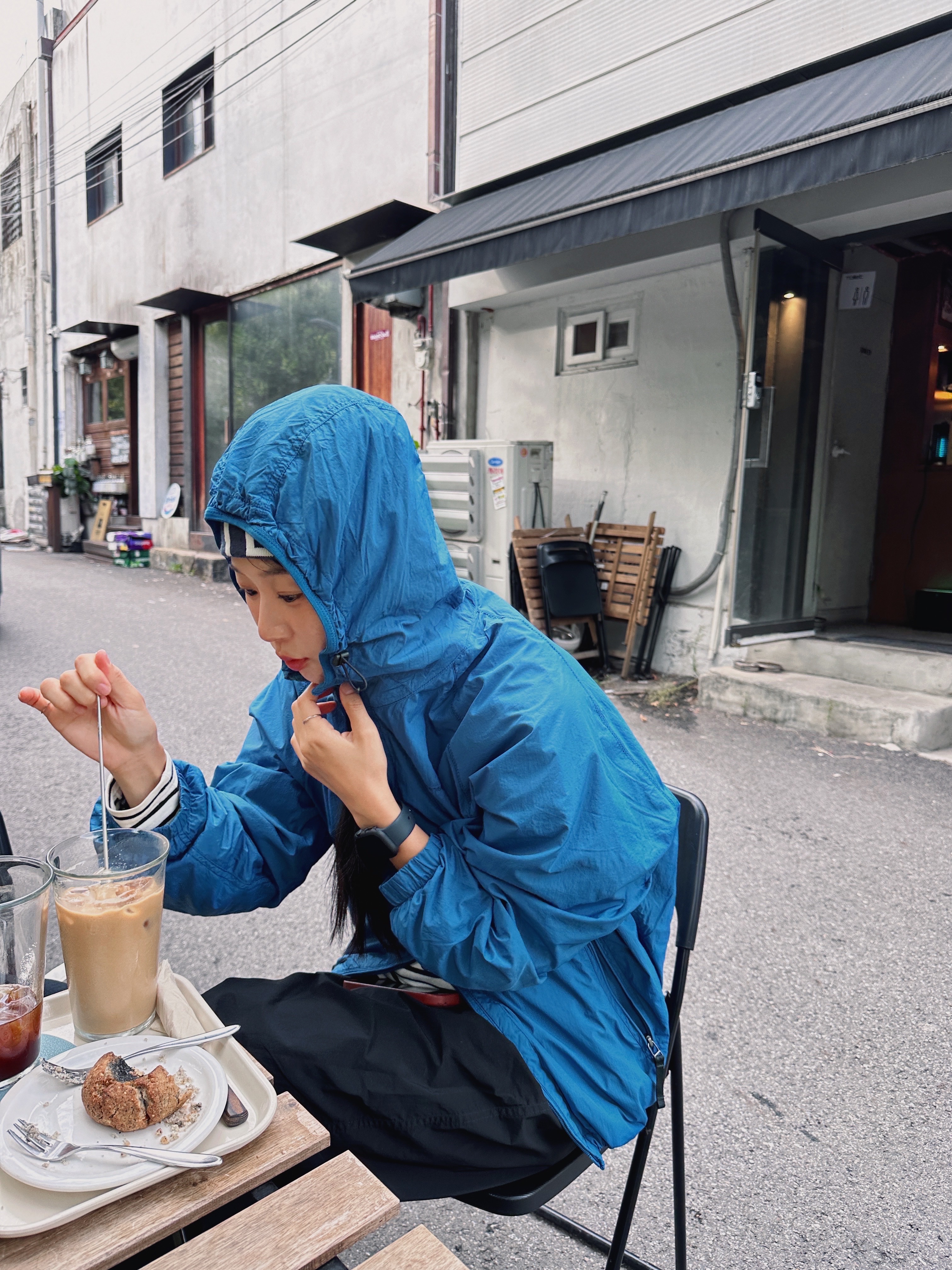 Thisisneverthat SP Logo Windbreaker Blue, Arc'teryx Word Head Toque Black Sapphire 착용 스타일 - 4