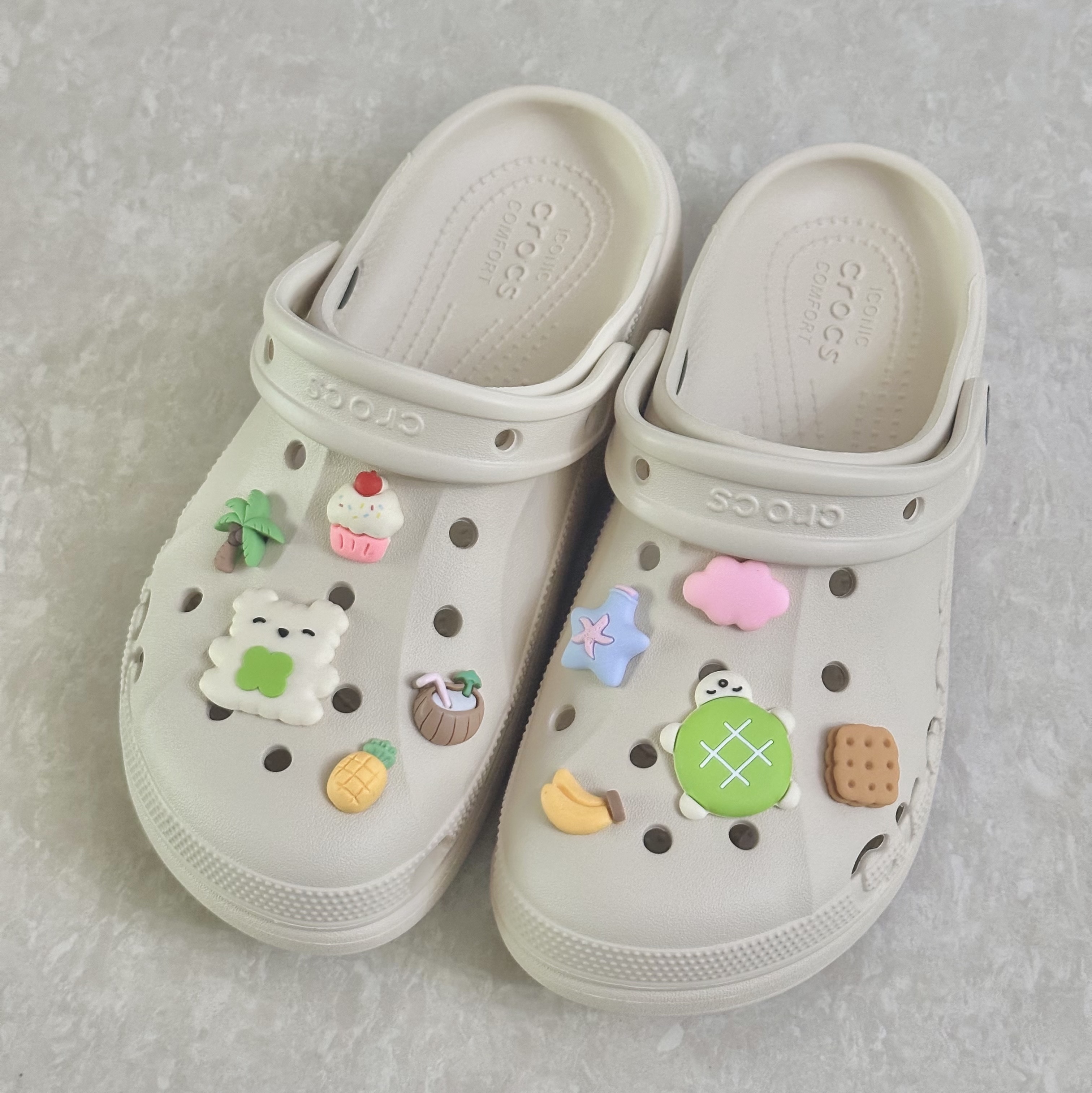 (W) Crocs Baya Platform Clog Winter White 착용 스타일