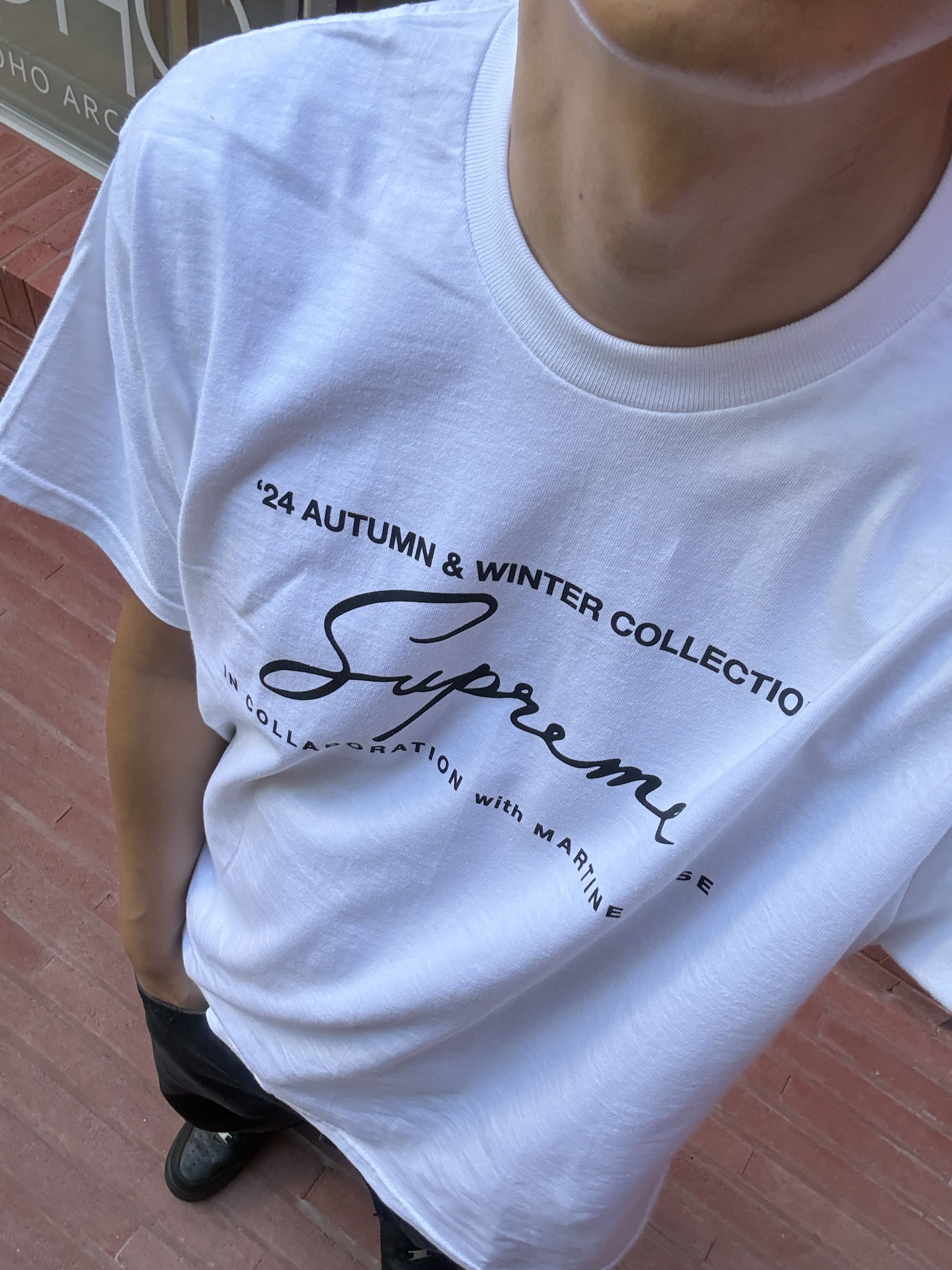Supreme x Martine Rose T-Shirt White - 24FW 착용 스타일