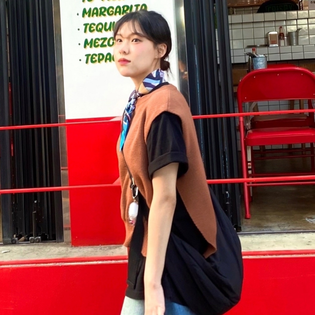 (W) Hermes Springs Springs Twilly Bleu Rose Vert 착용 스타일