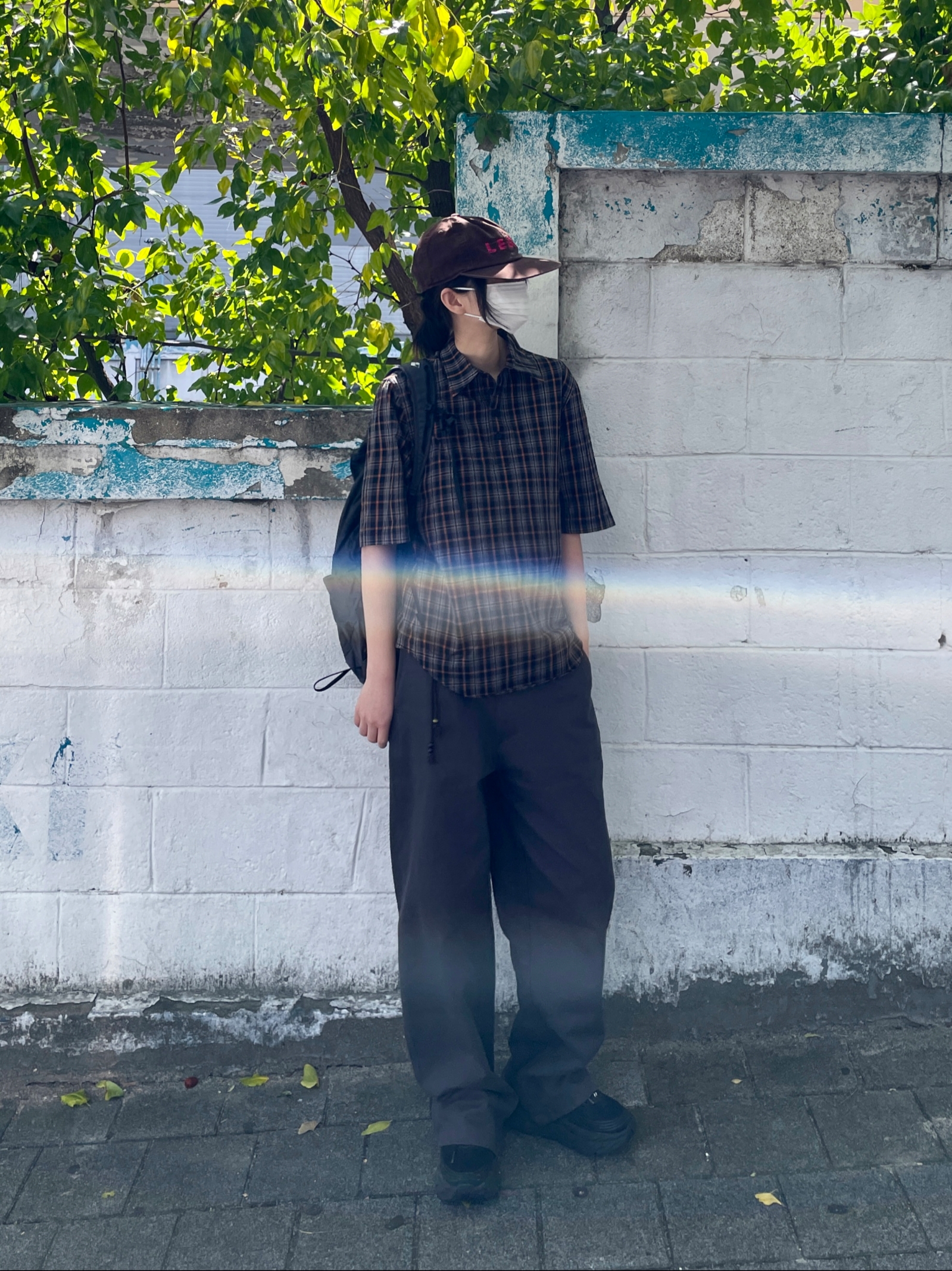 Safarispot Pocket Check Half Shirts Brown, Hoka Bondi 8 Black - Wide 착용 스타일 - 5