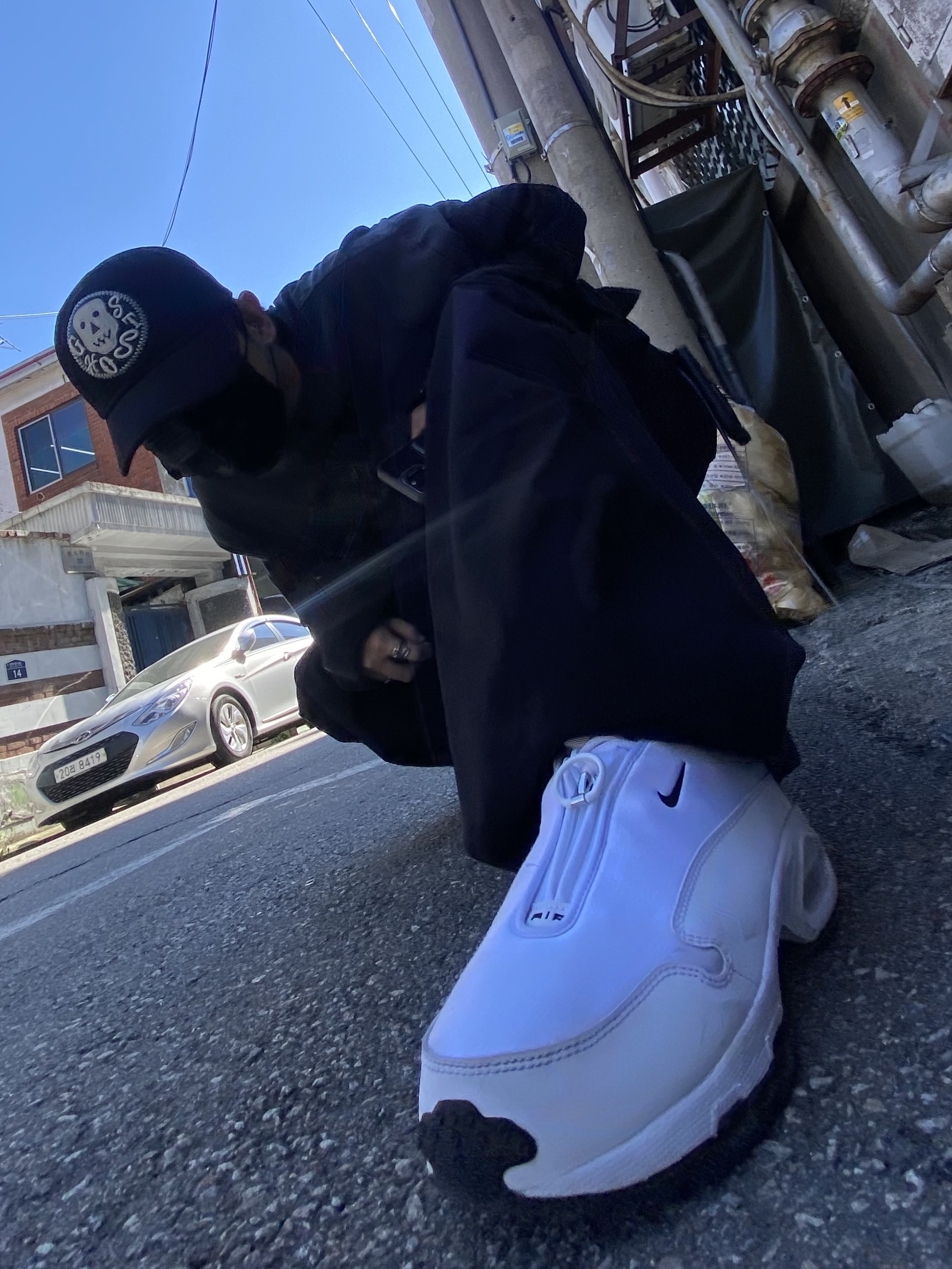 Nike x Comme des Garcons Homme Plus Air Max Sunder SP White 착용 스타일 - 1