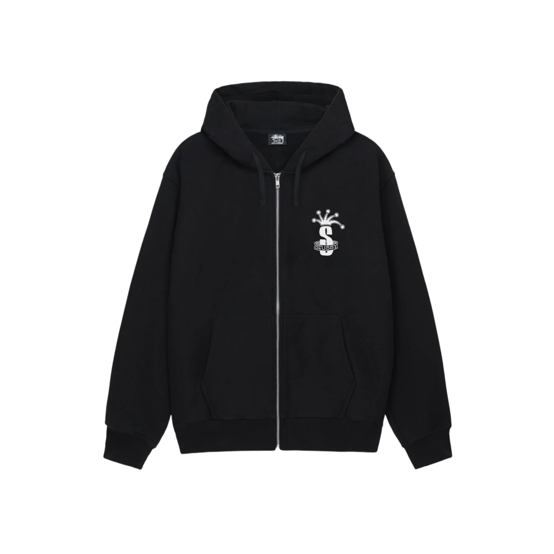 Stussy Crown Band Zip Hoodie Black 상세 이미지 1