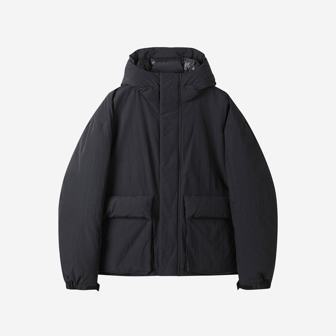 커스텀멜로우 후드 다운 봄버 블랙(Customellow Hood Down Bomber Black)