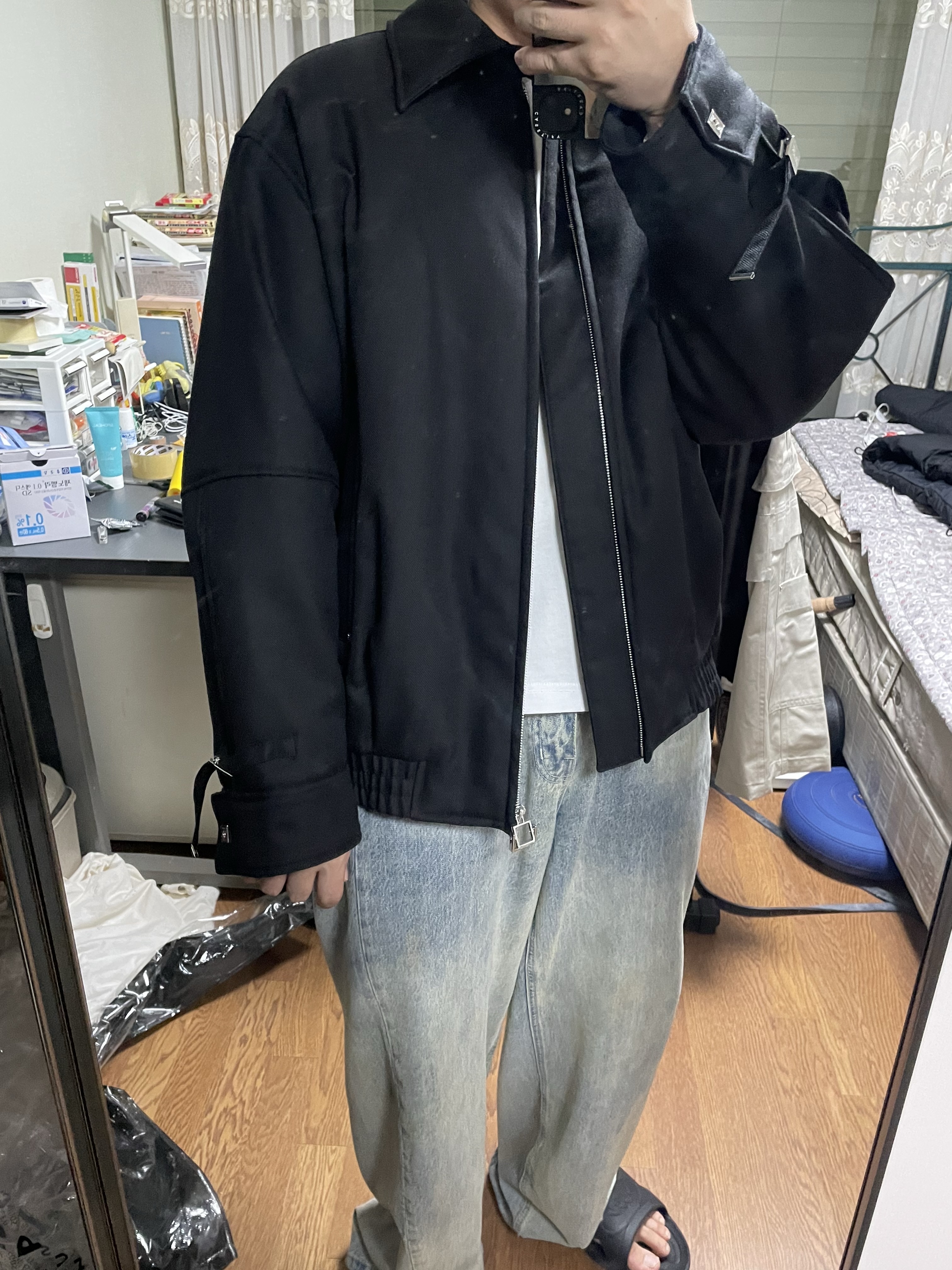 Wooyoungmi Padded Banding Jacket Black - 23FW 착용 스타일 - 2