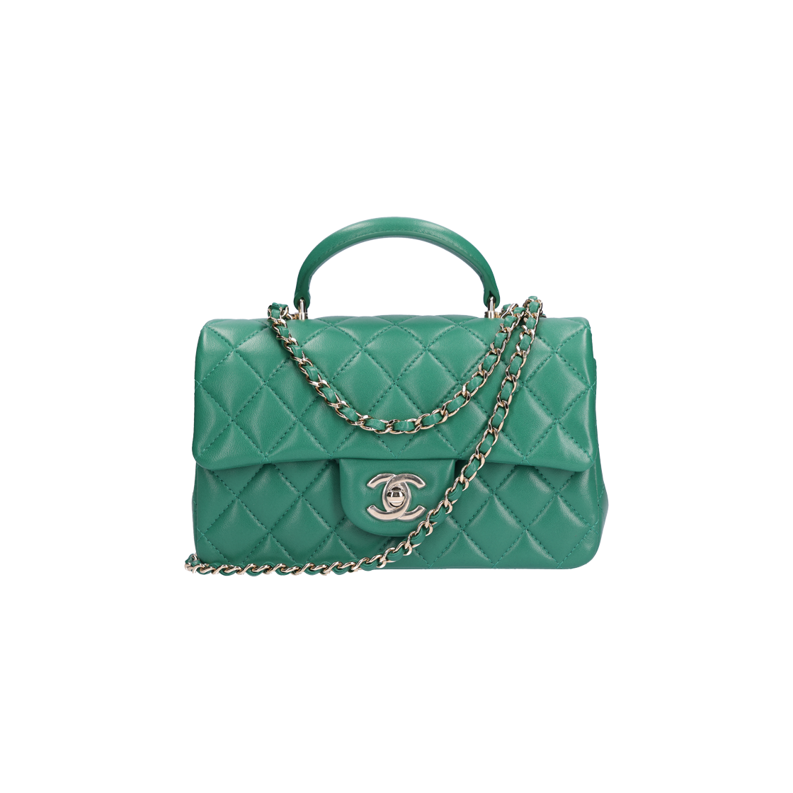 Chanel New Mini Top Handle Flap Bag Green 상세 이미지 1