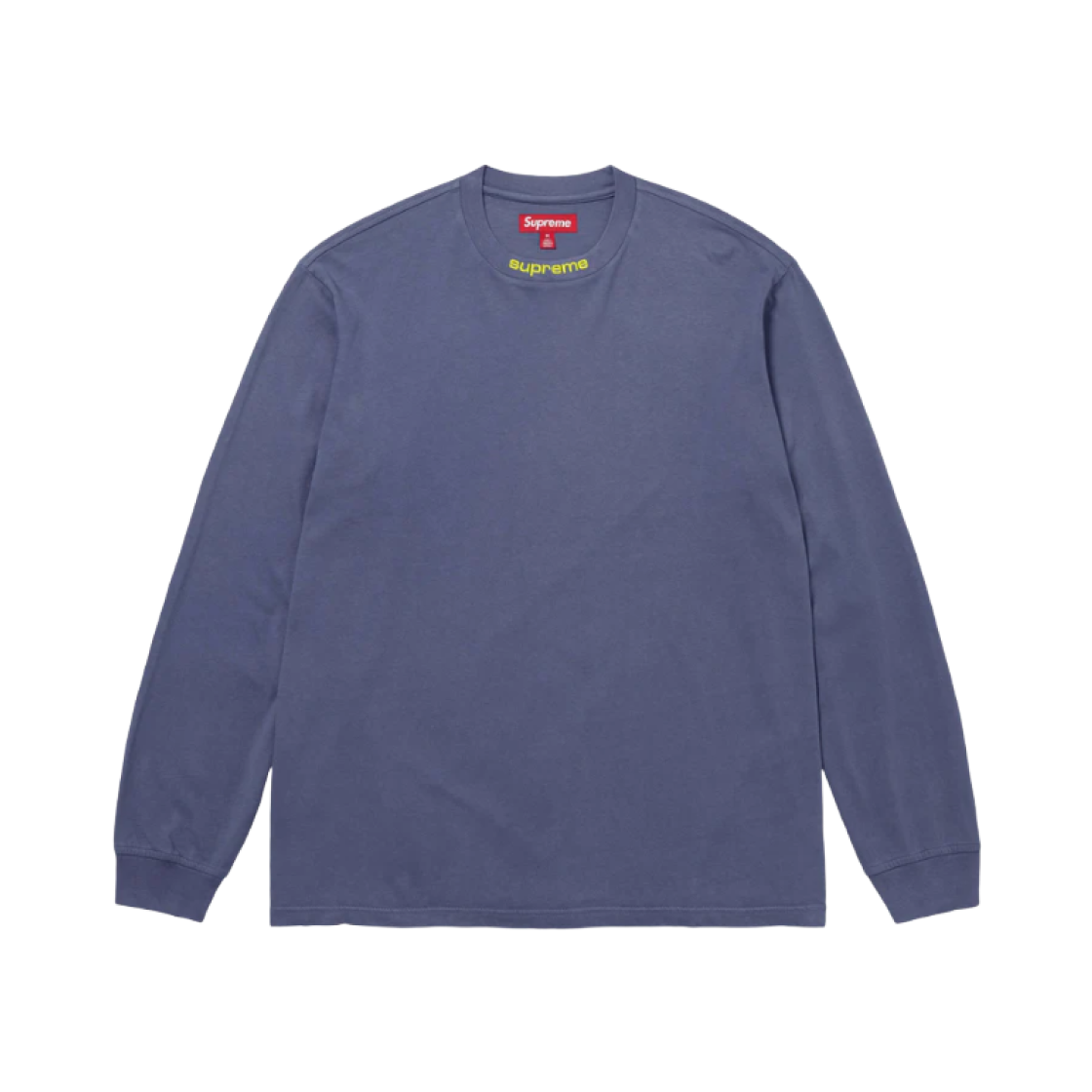 Supreme Embroidered Collar L/S Top Navy - 24FW 상세 이미지 1