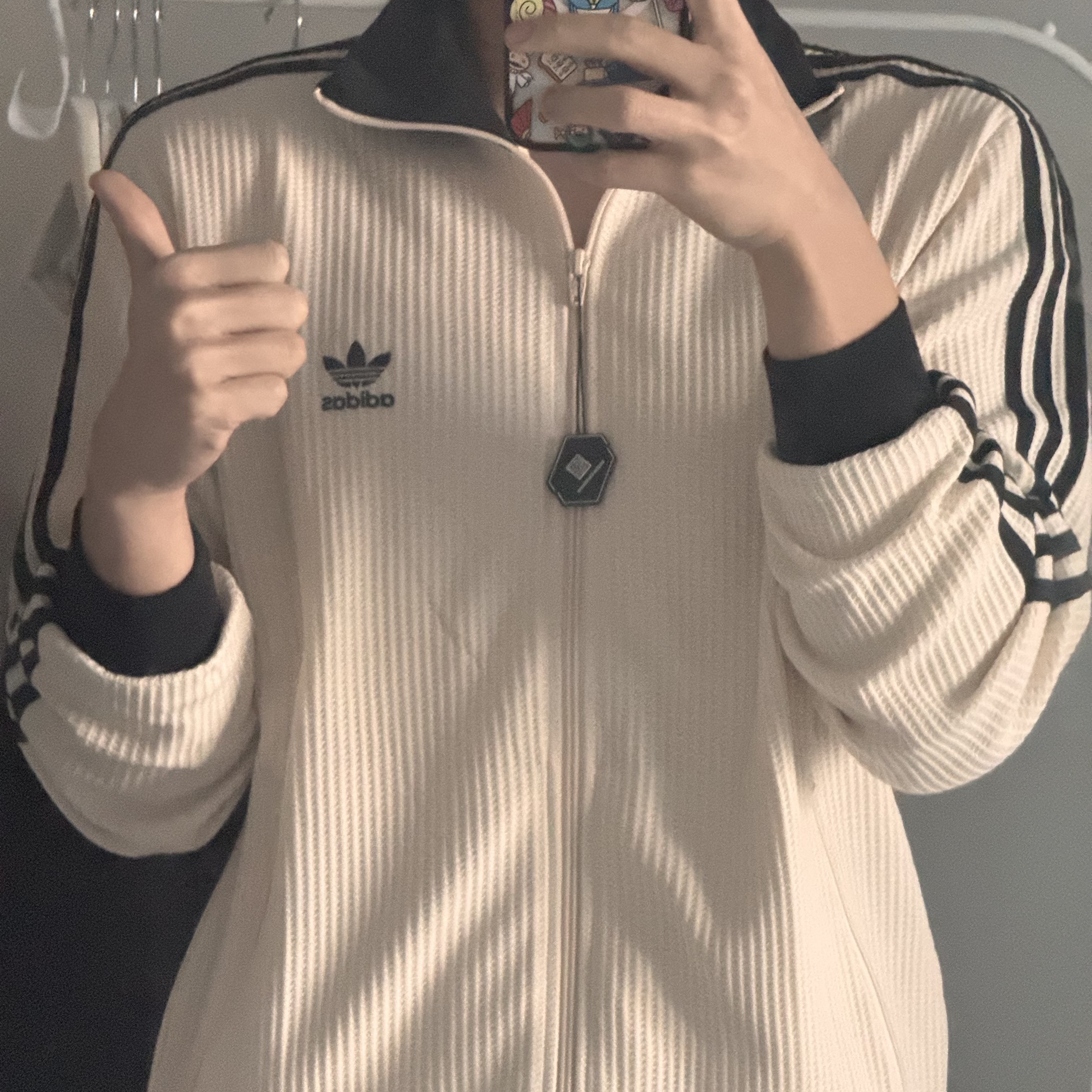 Adidas Waffle Beckenbauer Track Top Wonder White - KR Sizing 착용 스타일