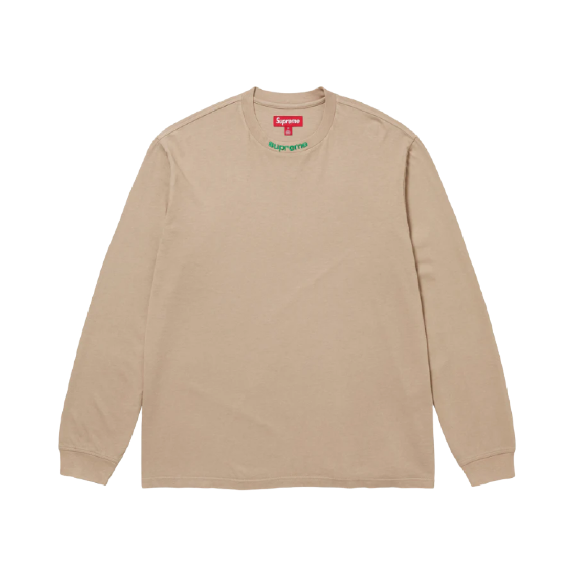 Supreme Embroidered Collar L/S Top Tan - 24FW 상세 이미지 1