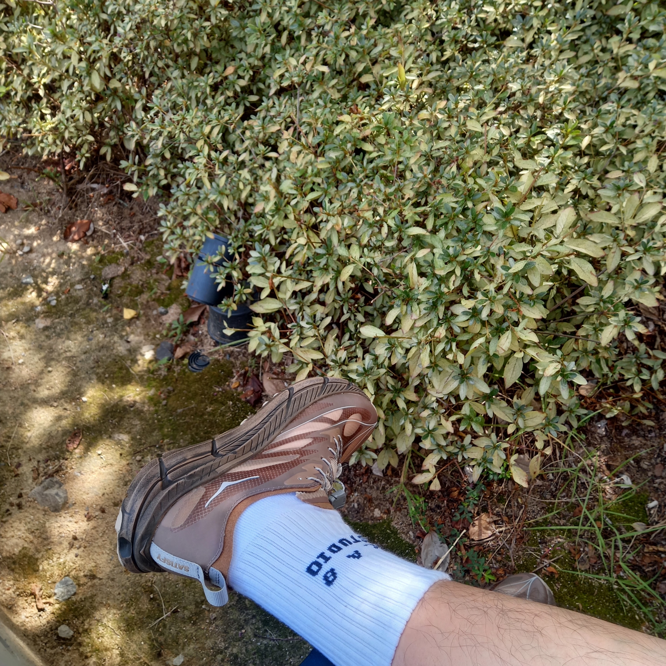 Hoka x Satisfy Mafate Speed 4 Lite Rubber, Arc'teryx Arc'Multi Bird Logo SS T-Shirt White Light 착용 스타일 - 5