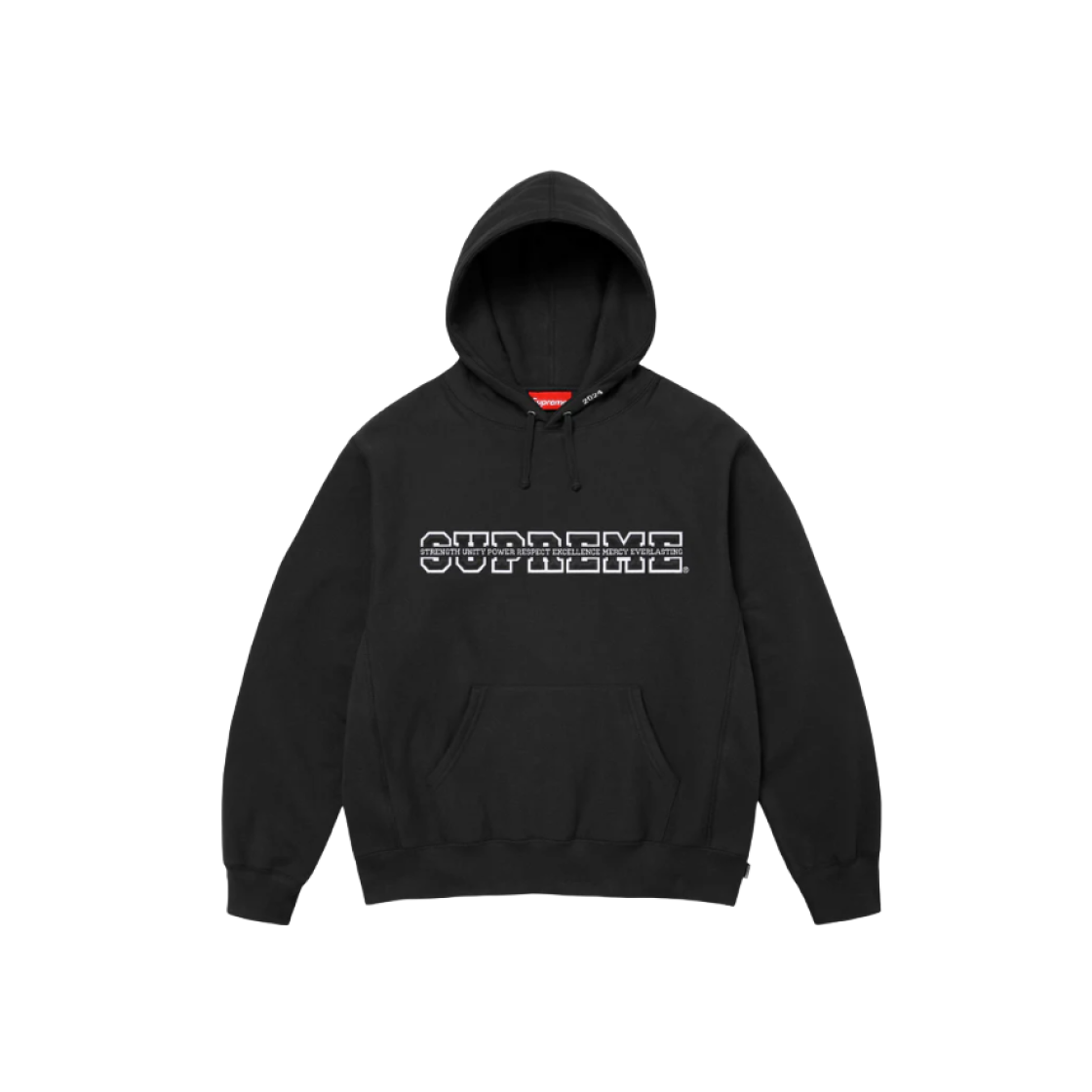 - Supreme Collegiate Acronym Hooded Sweatshirt Black - 24FW - 대표 이미지 #1