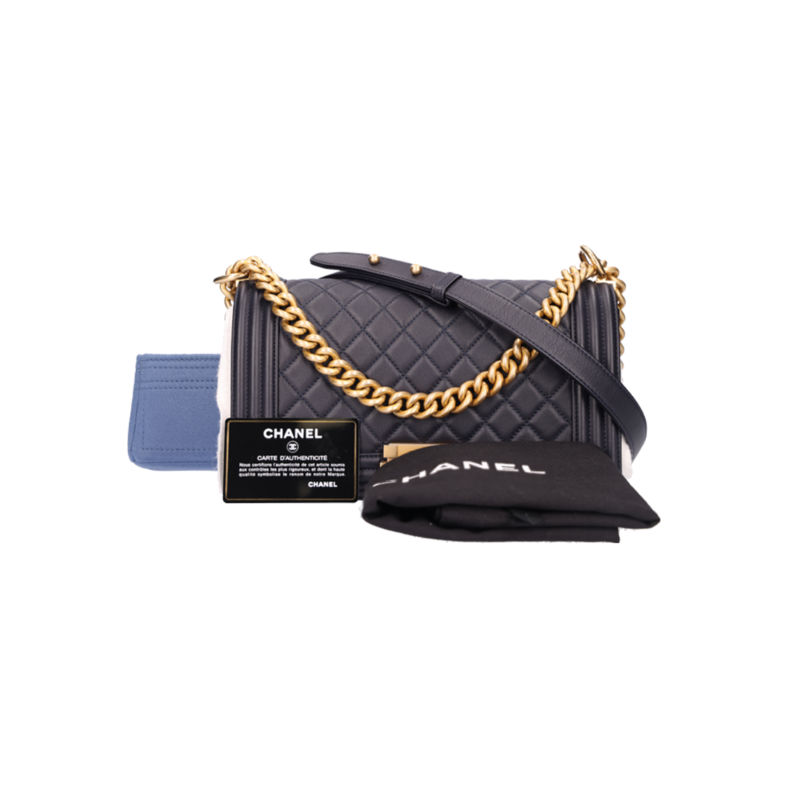 Chanel Boy Flap Bag Calfskin Navy 상세 이미지 6