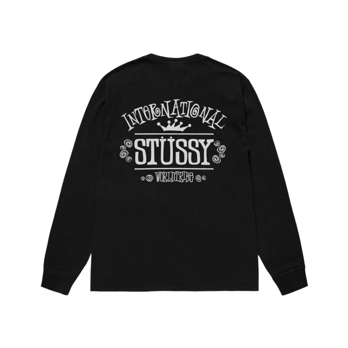 Stussy Worldwide Pigment Dyed LS T-Shirt Black 상세 이미지 1