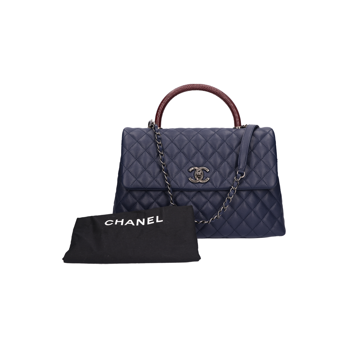 Chanel Caviar Skin Lizard Coco Handle Flap Bag 상세 이미지 6