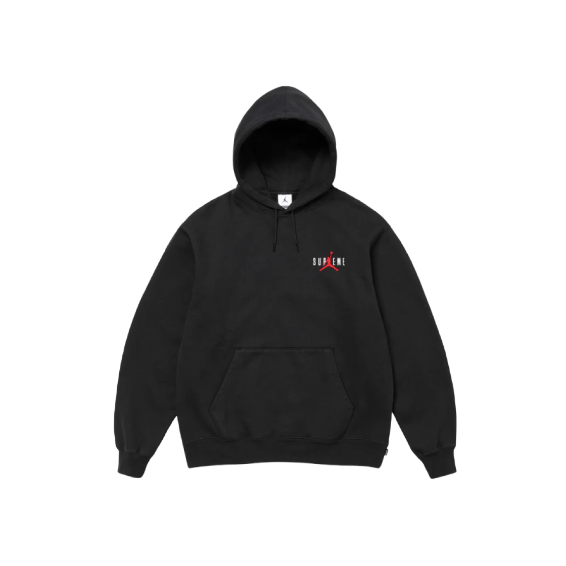 Supreme x Jordan Hooded Sweatshirt Black - 24FW 상세 이미지 2