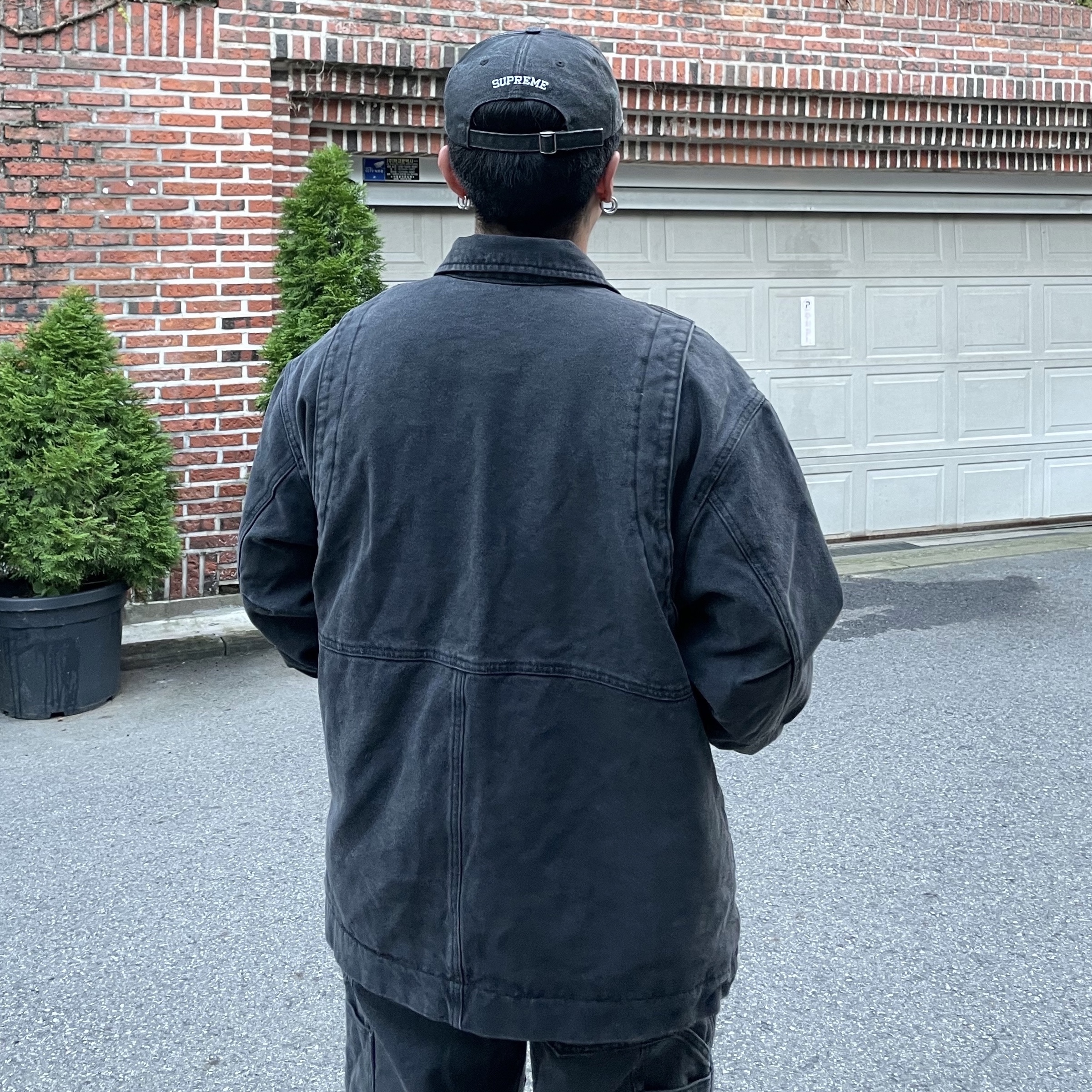 Supreme Pigment Canvas S Logo 6-Panel Black - 23SS 착용 스타일 - 3